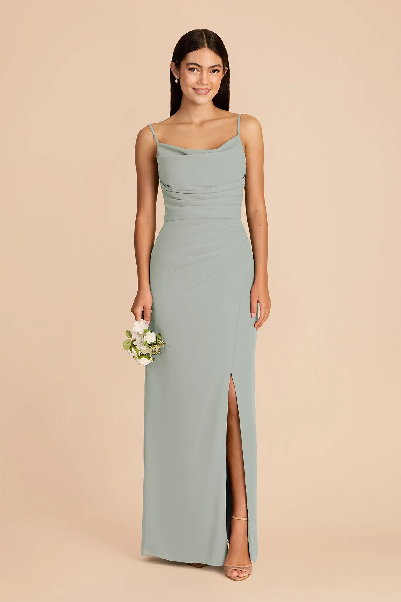 Lydia Chiffon Dress - Sage sold by Birdy Grey