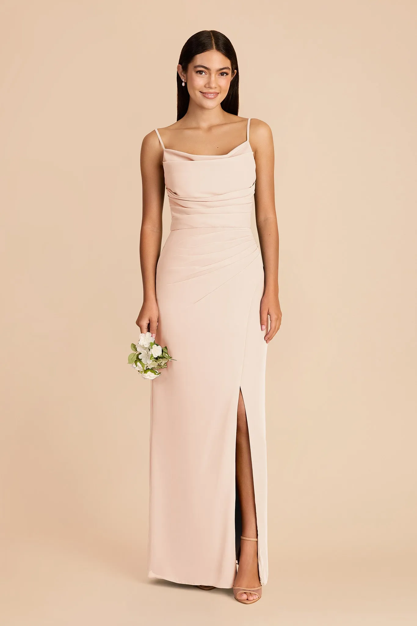 Lydia Chiffon Dress - Pale Blush sold by Birdy Grey