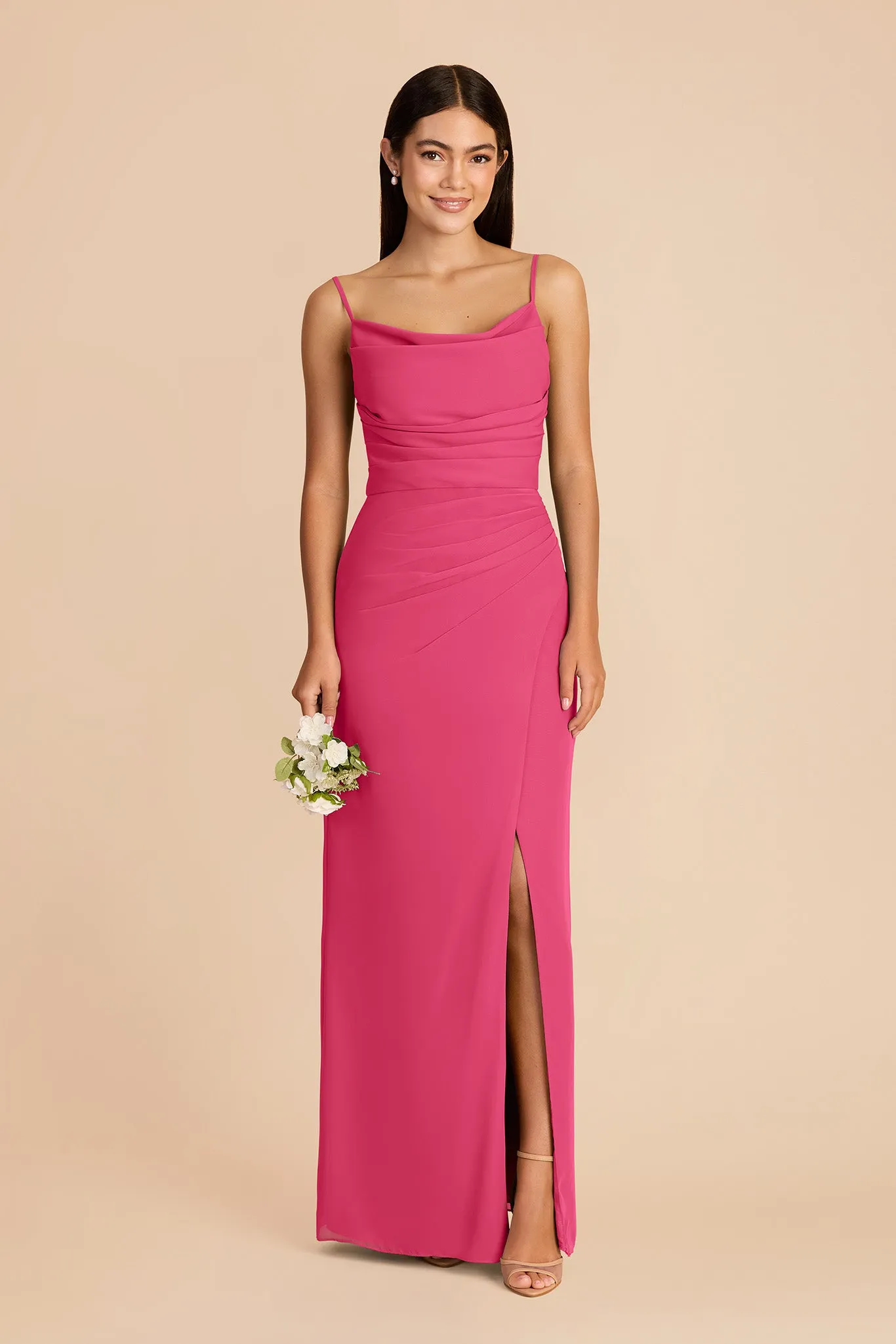 Lydia Chiffon Dress - Fuchsia sold by Birdy Grey product image thumbnail 4