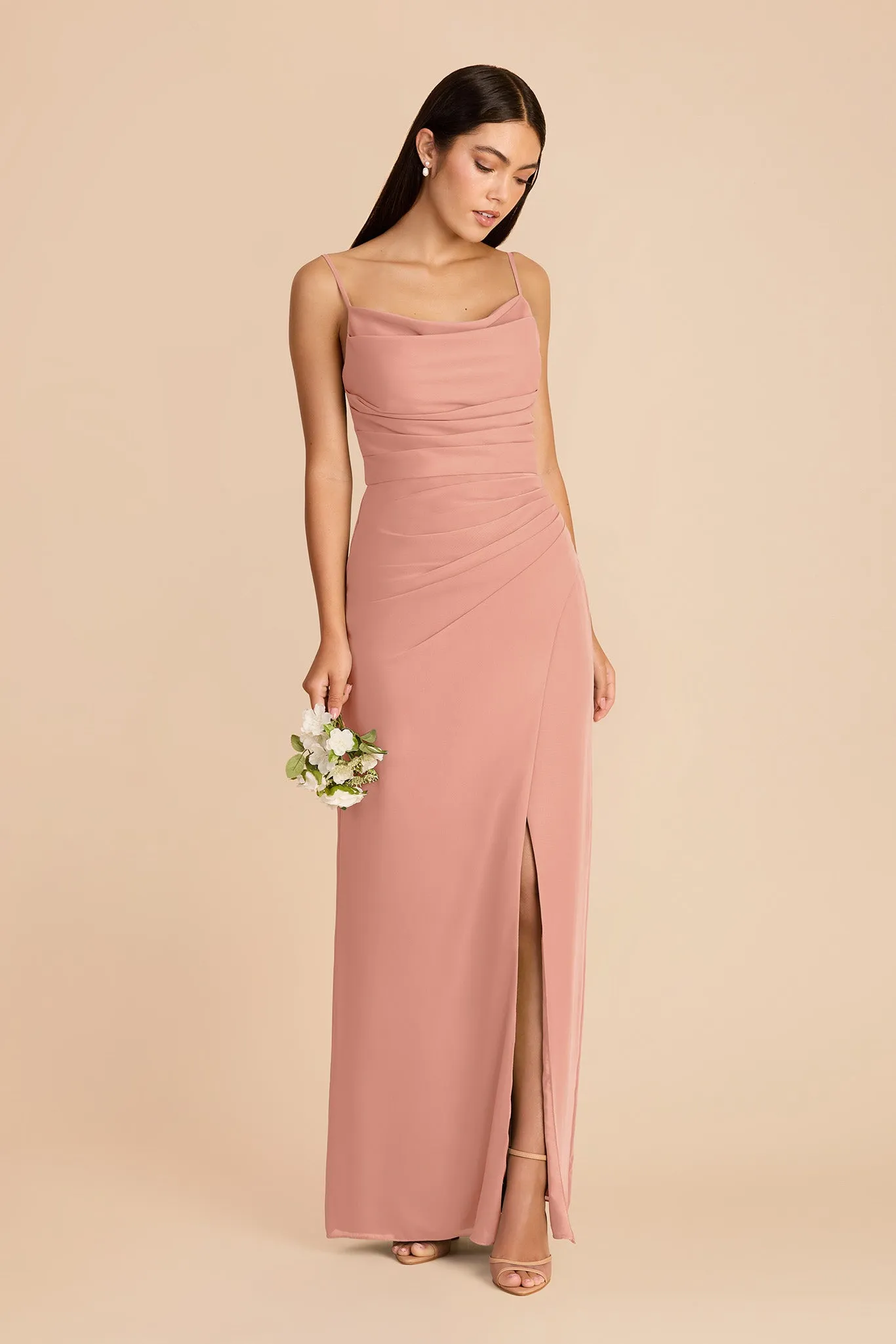 Lydia Chiffon Dress - Dusty Rose sold by Birdy Grey product image thumbnail 3