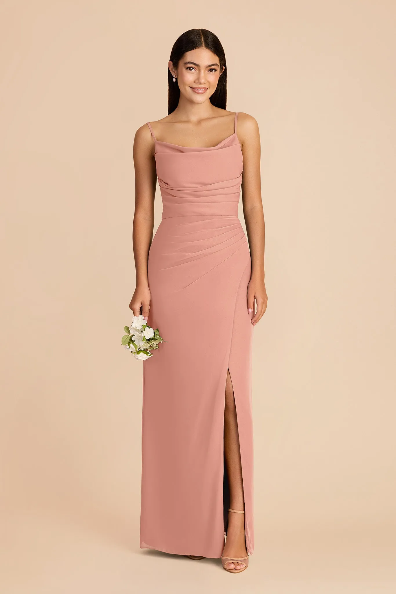 Lydia Chiffon Dress - Dusty Rose sold by Birdy Grey