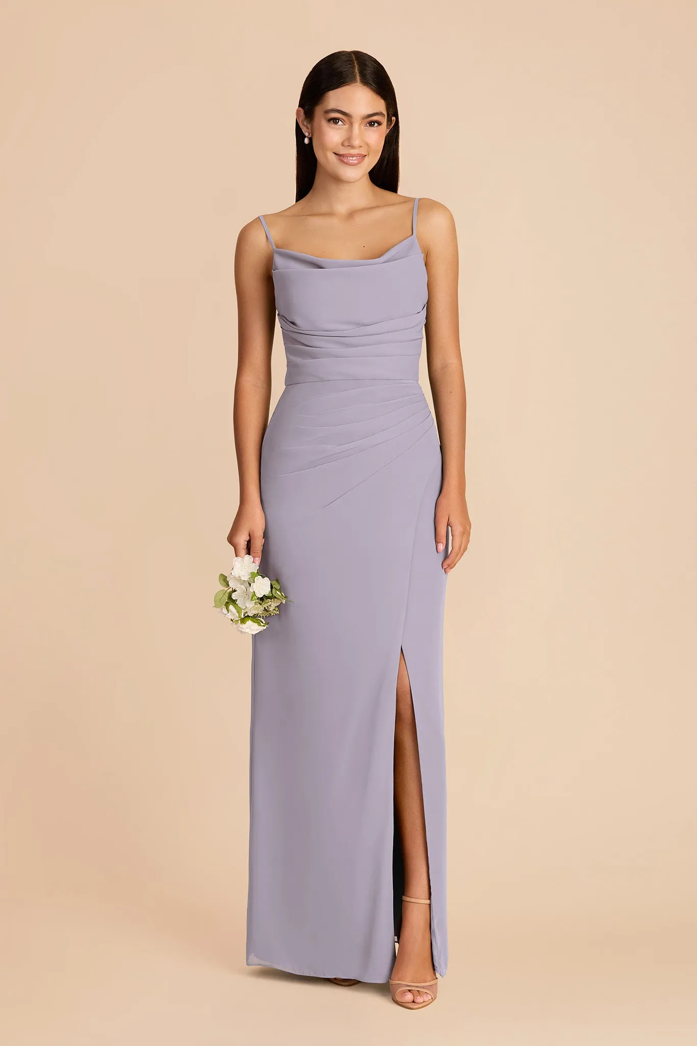 Lydia Chiffon Dress - Dusty Lilac sold by Birdy Grey
