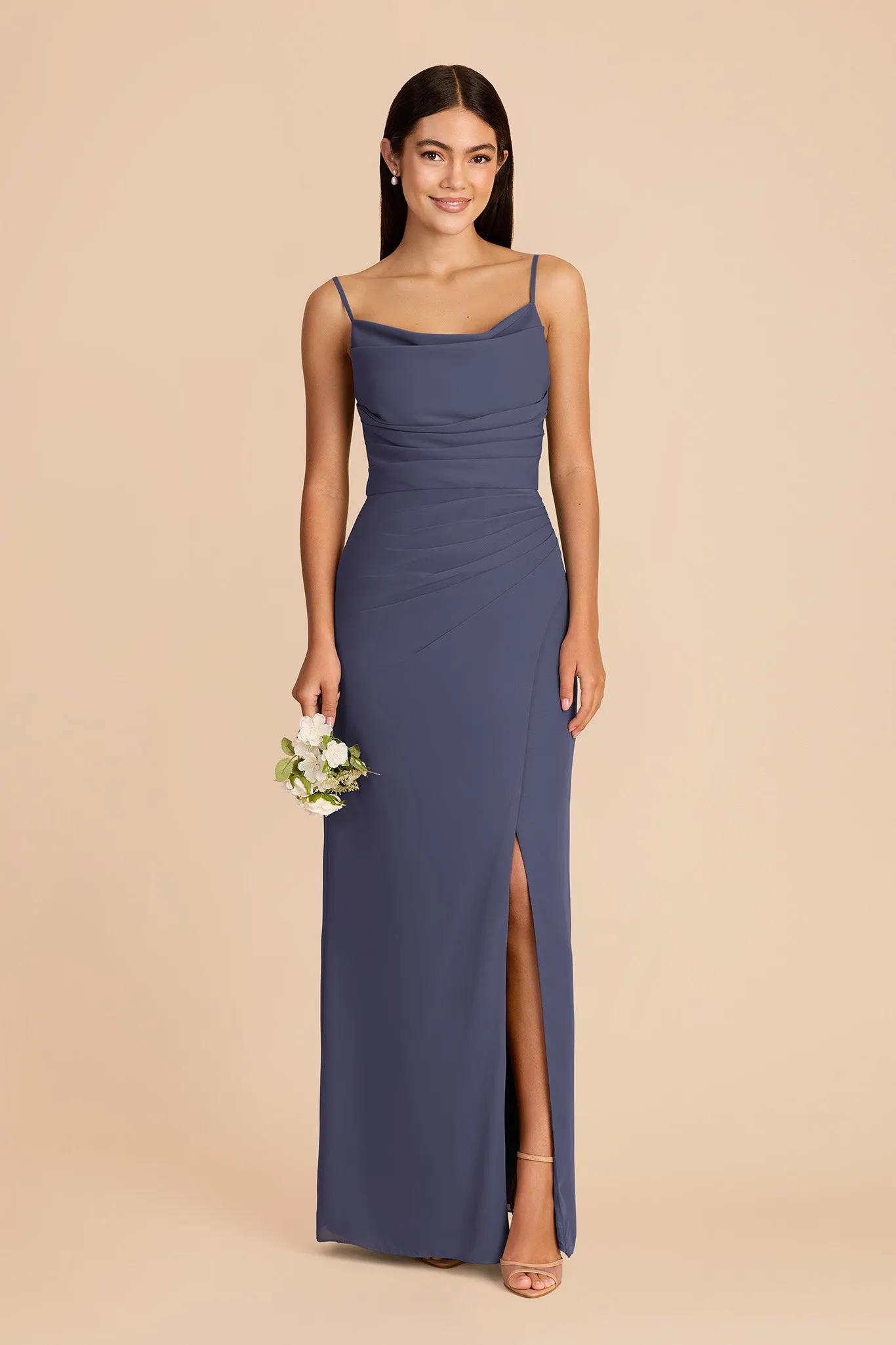 Lydia Chiffon Dress - Dusk Blue sold by Birdy Grey