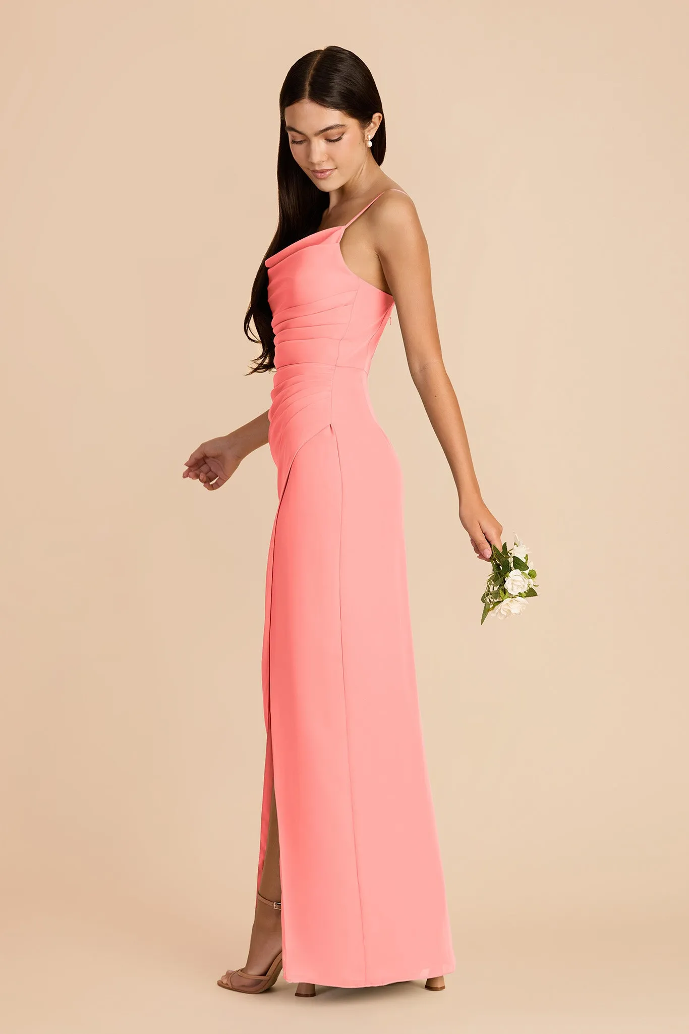 Lydia Chiffon Dress - Coral Pink sold by Birdy Grey product image thumbnail 4