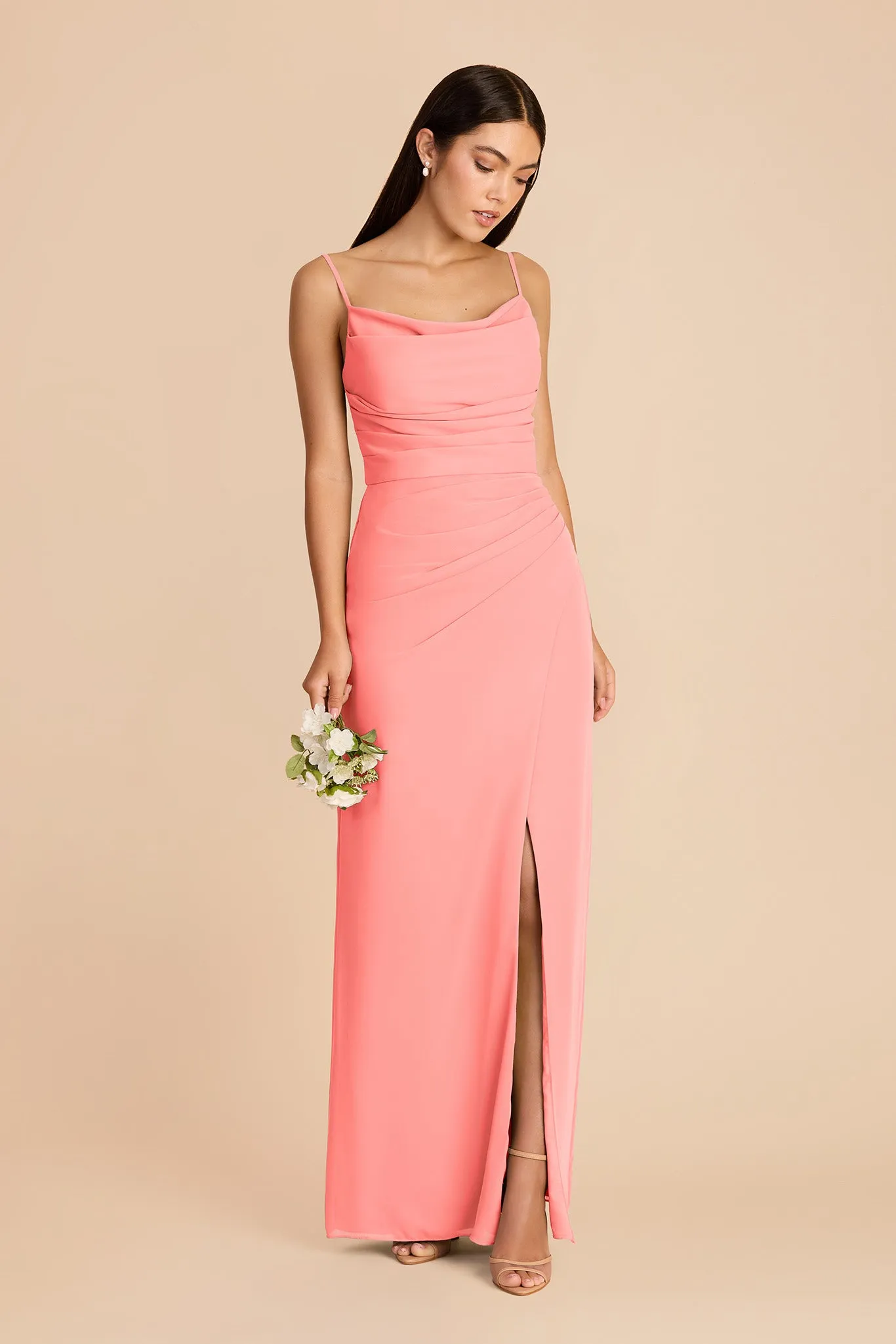 Lydia Chiffon Dress - Coral Pink sold by Birdy Grey product image thumbnail 3