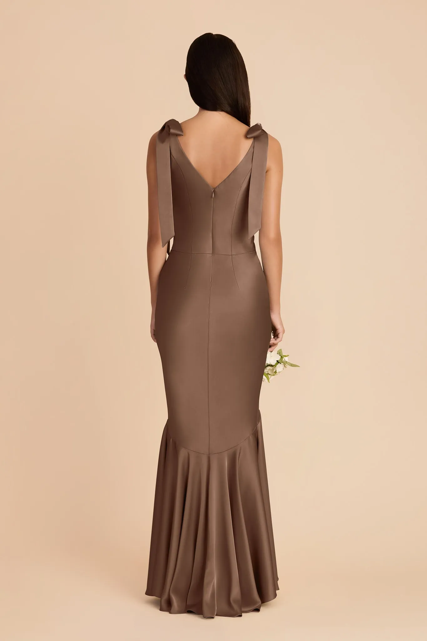 Gwen Matte Satin Dress - Mocha sold by Birdy Grey product image thumbnail 5