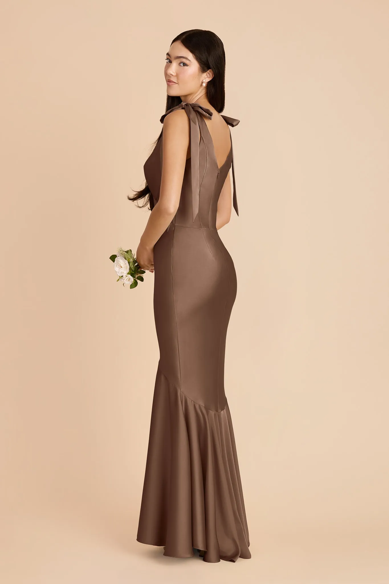 Gwen Matte Satin Dress - Mocha sold by Birdy Grey product image thumbnail 4