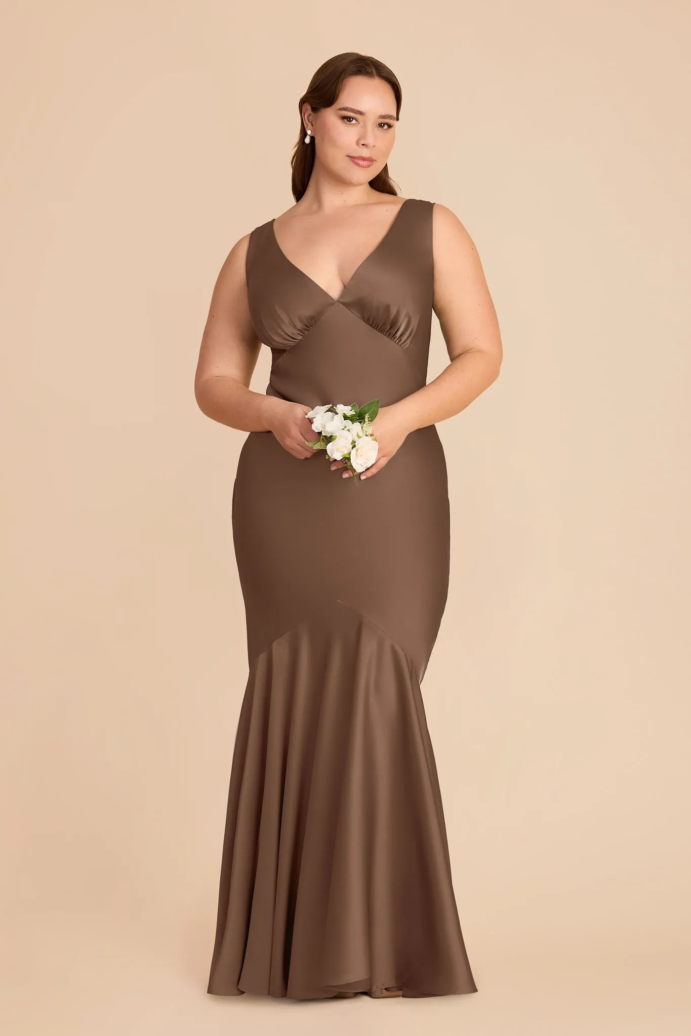 Gwen Matte Satin Dress - Mocha sold by Birdy Grey product image thumbnail 2
