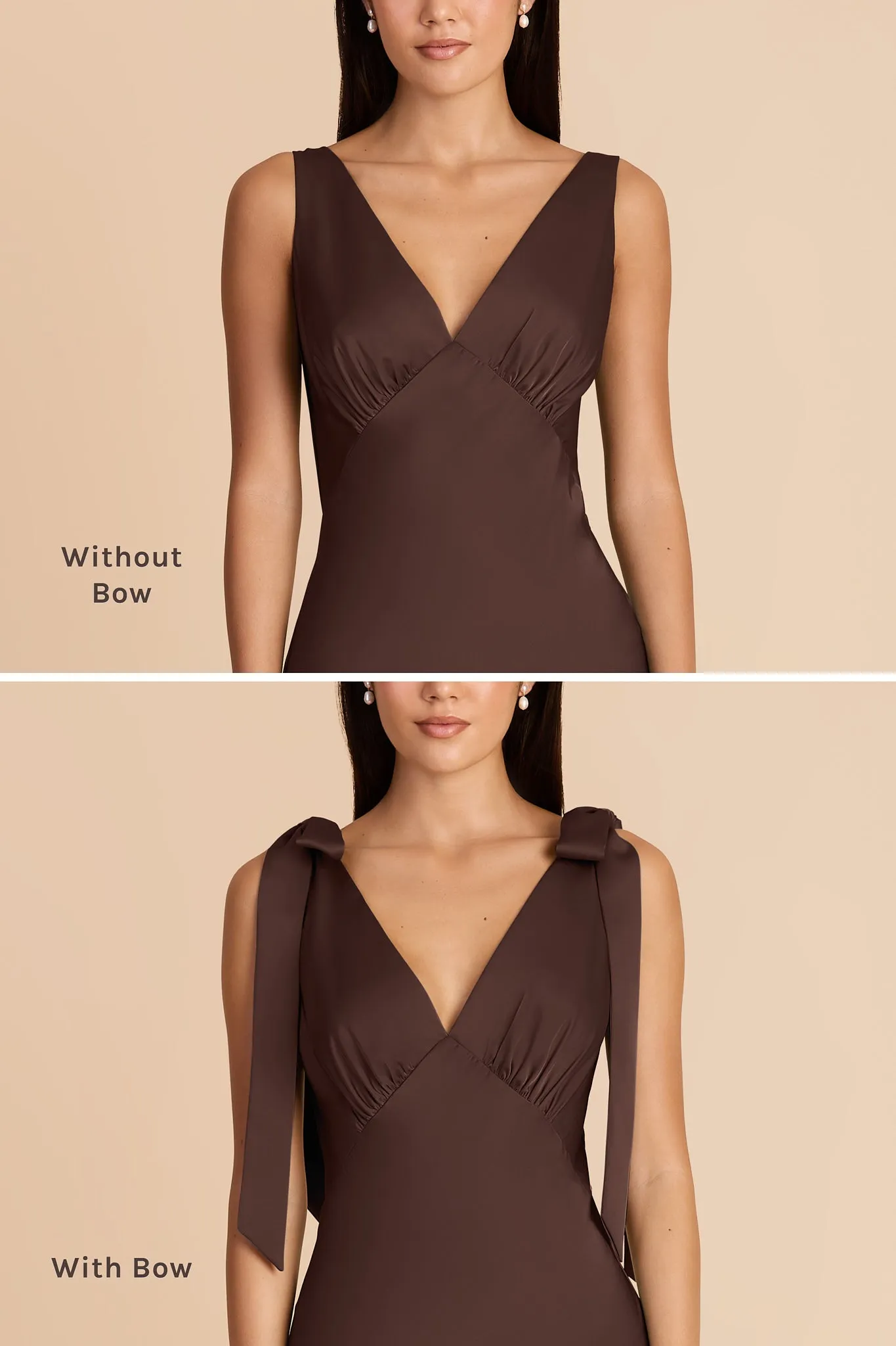 Gwen Matte Satin Dress - Espresso sold by Birdy Grey product image thumbnail 3