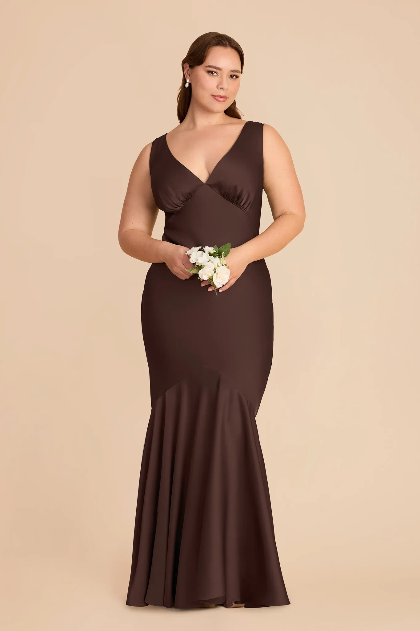 Gwen Matte Satin Dress - Espresso sold by Birdy Grey product image thumbnail 2