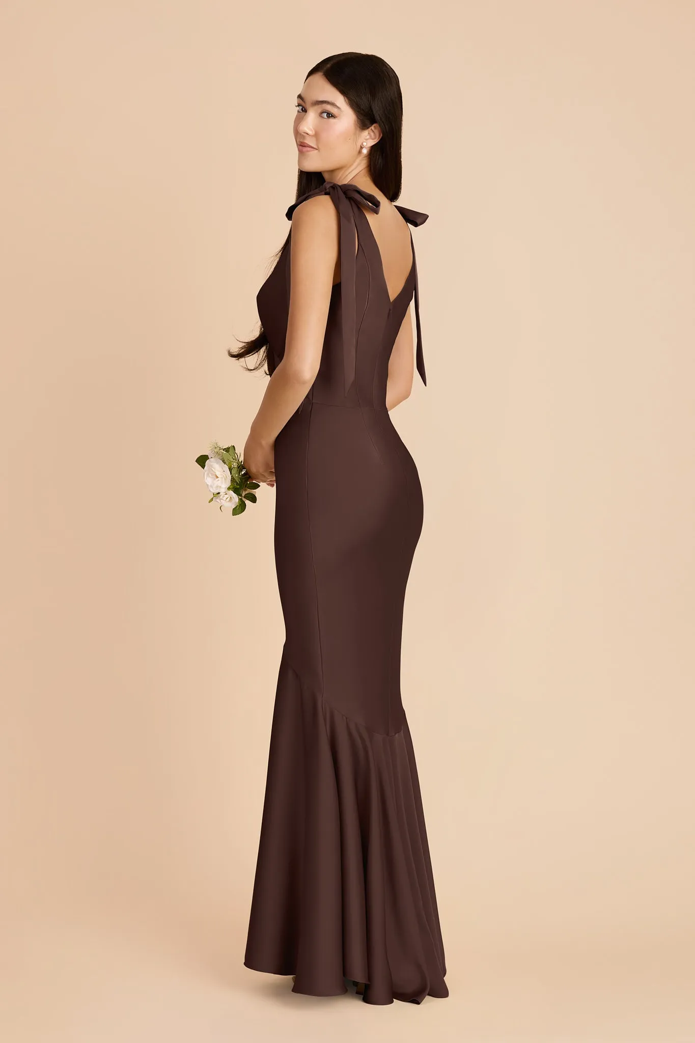 Gwen Matte Satin Dress - Espresso sold by Birdy Grey product image thumbnail 4
