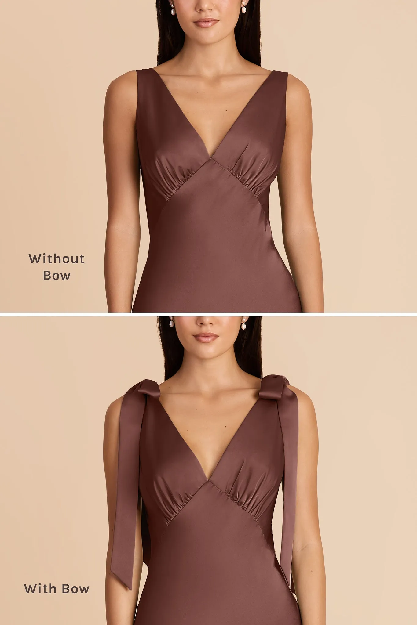 Gwen Matte Satin Dress - Chocolate Brown sold by Birdy Grey product image thumbnail 3