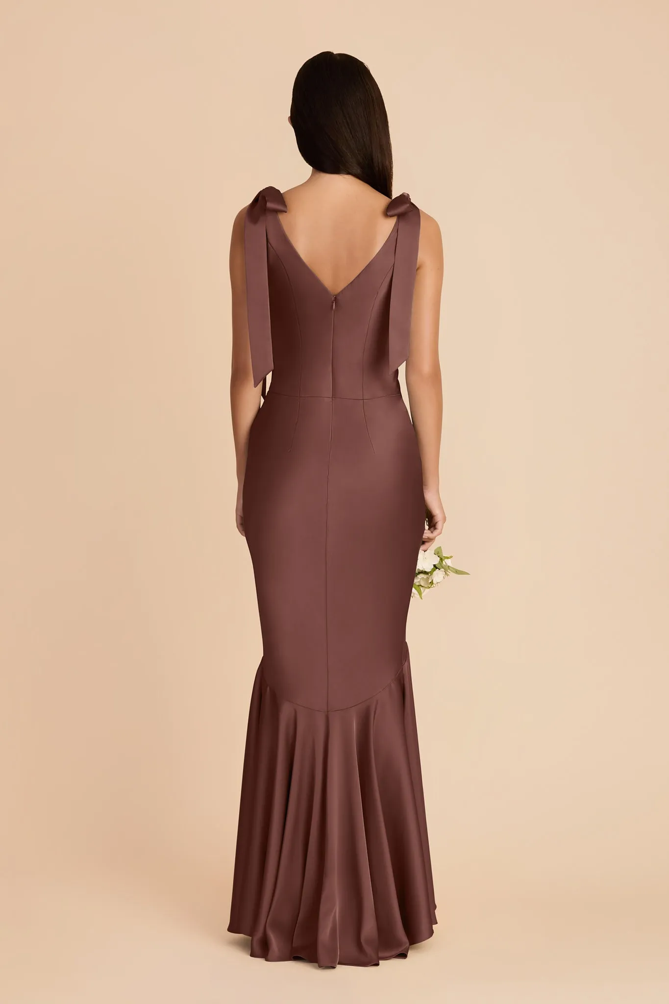 Gwen Matte Satin Dress - Chocolate Brown sold by Birdy Grey product image thumbnail 5