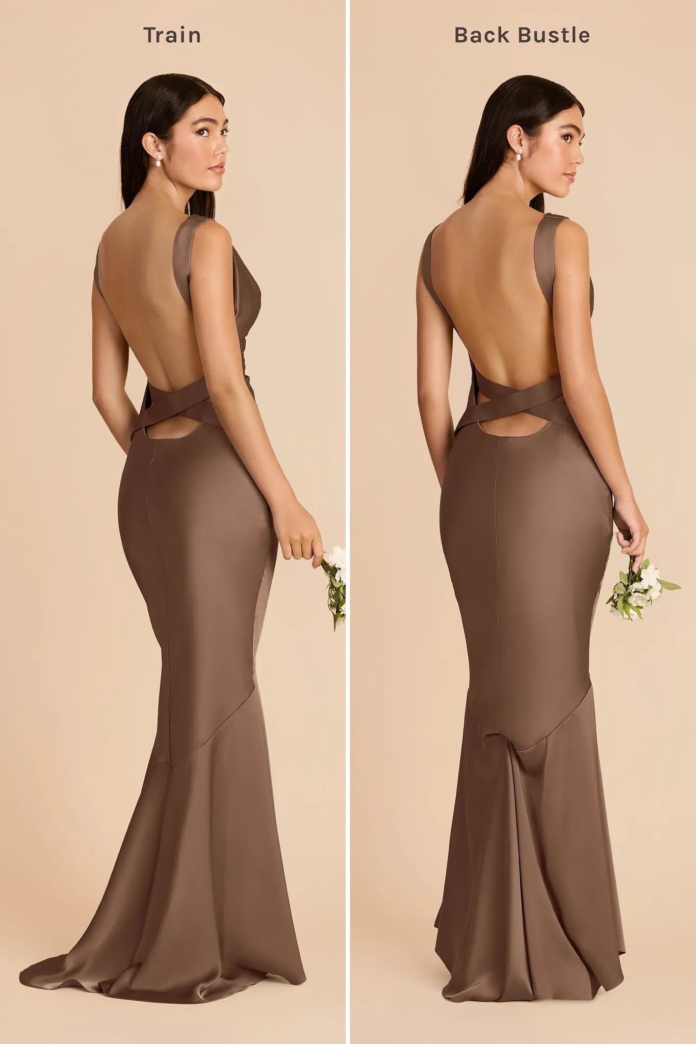 Alexis Matte Satin Dress - Mocha sold by Birdy Grey product image thumbnail 4