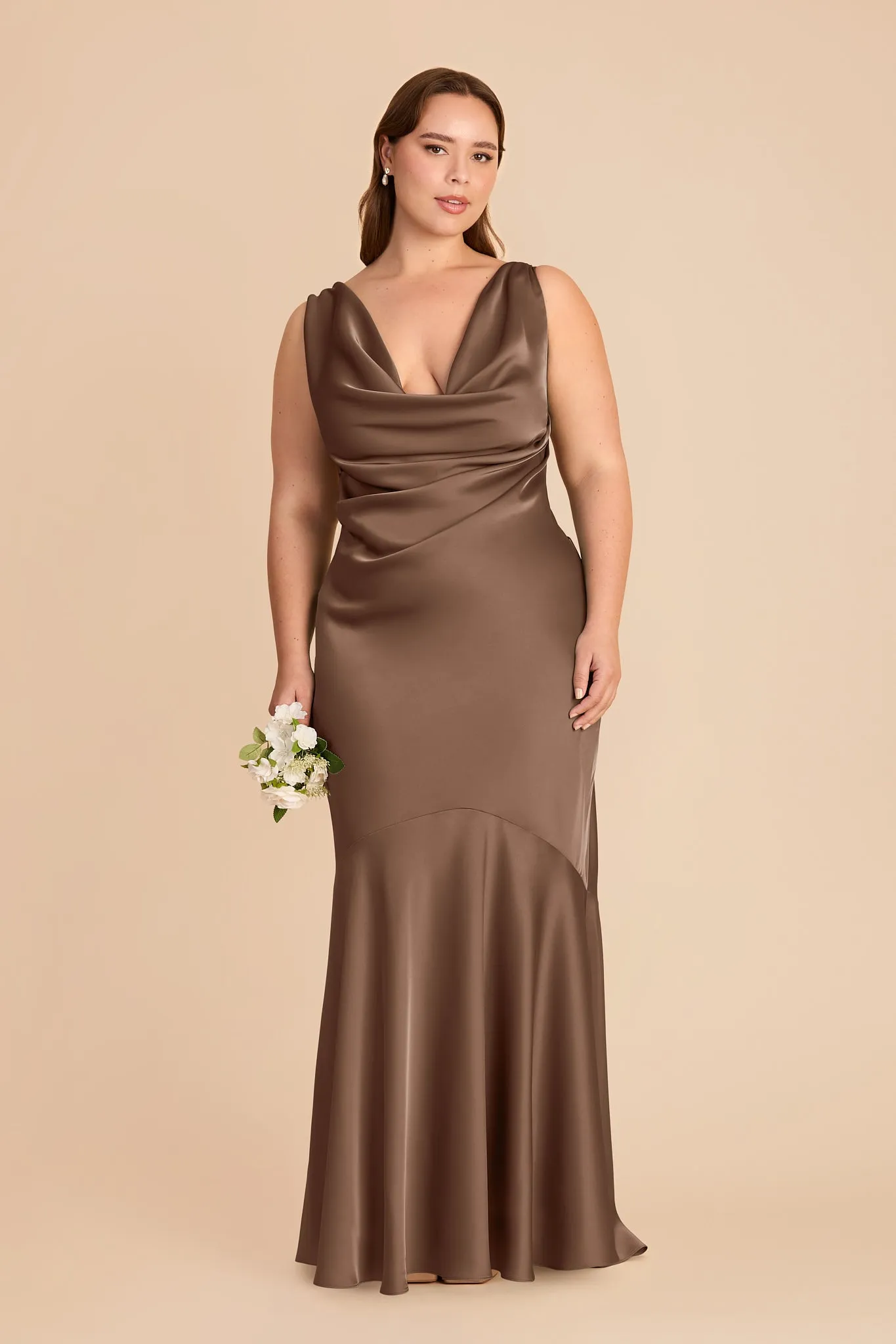 Alexis Matte Satin Dress - Mocha sold by Birdy Grey product image thumbnail 2