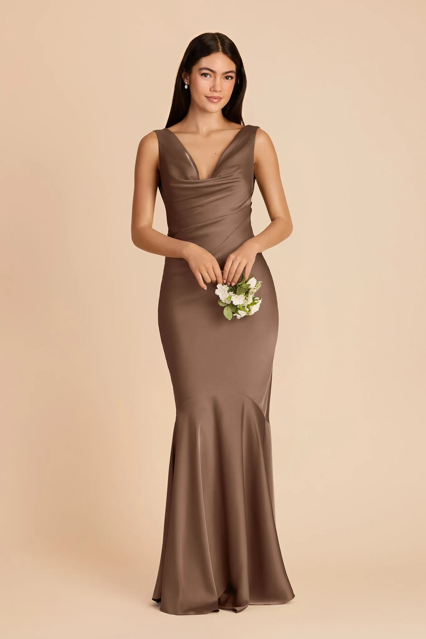 Alexis Matte Satin Dress - Mocha sold by Birdy Grey product image thumbnail 3
