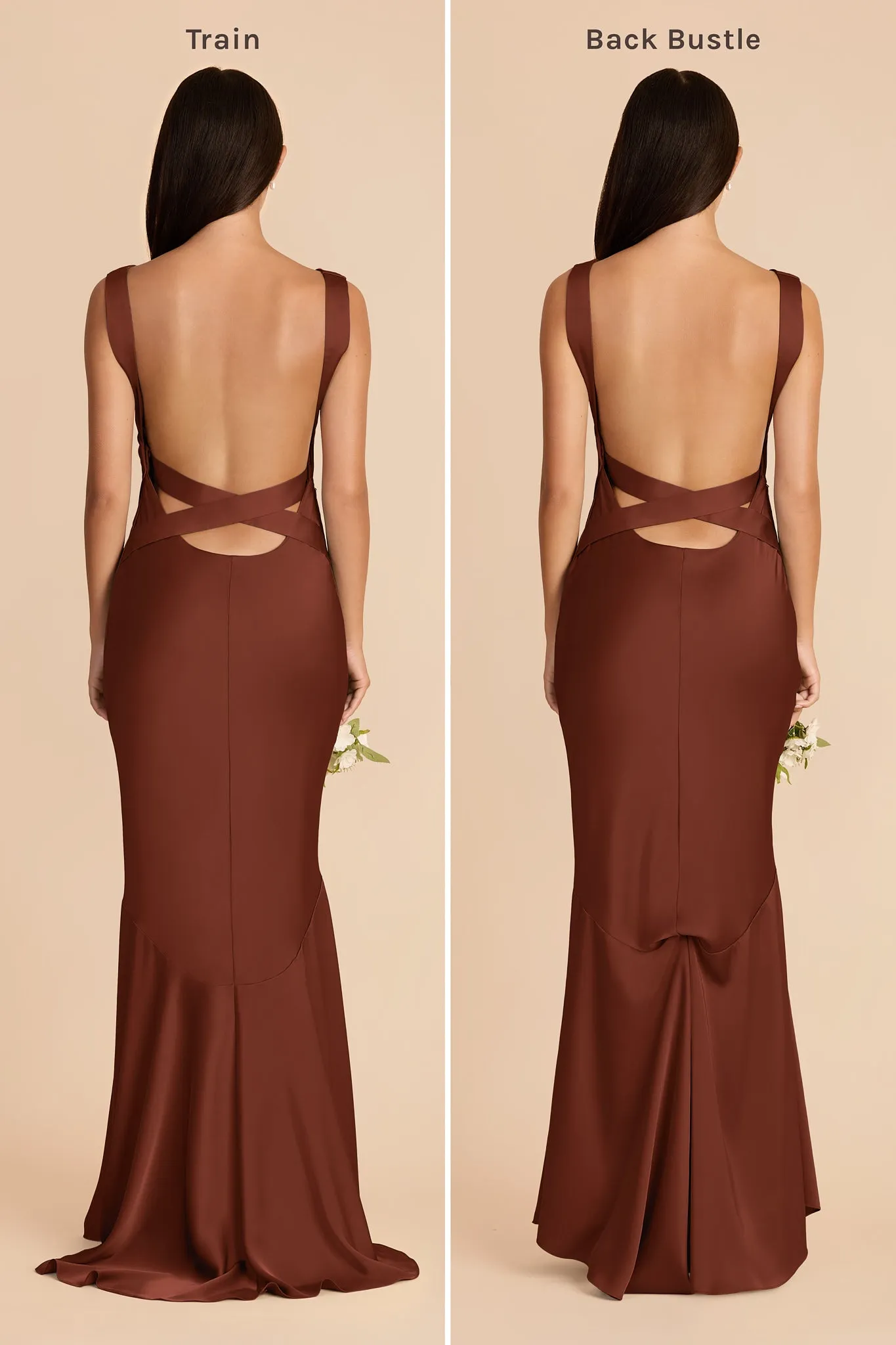 Alexis Matte Satin Dress - Cognac sold by Birdy Grey product image thumbnail 4