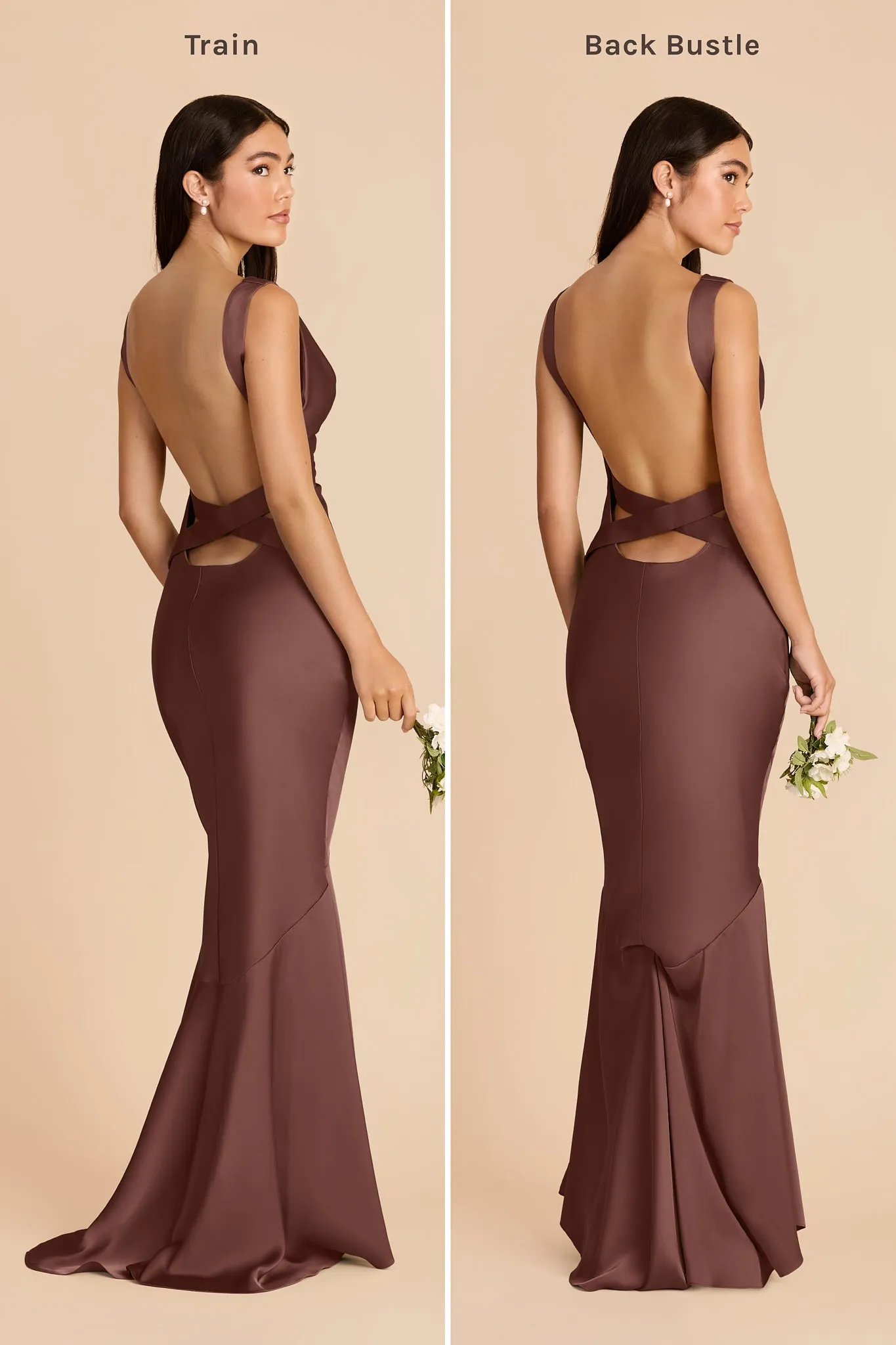 Alexis Matte Satin Dress - Chocolate Brown sold by Birdy Grey product image thumbnail 4