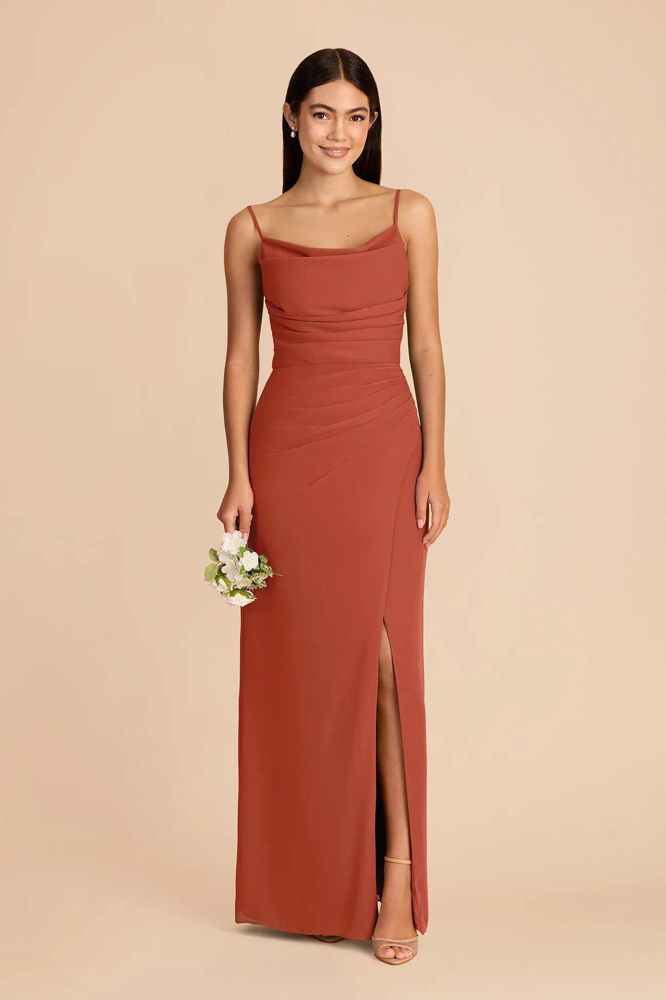 Lydia Chiffon Dress - Auburn sold by Birdy Grey