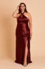 Monica Shiny Satin Dress - Cabernet sold by Birdy Grey
