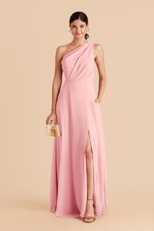 Kira Chiffon Dress Slit - Bubblegum Pink made by Birdy Grey