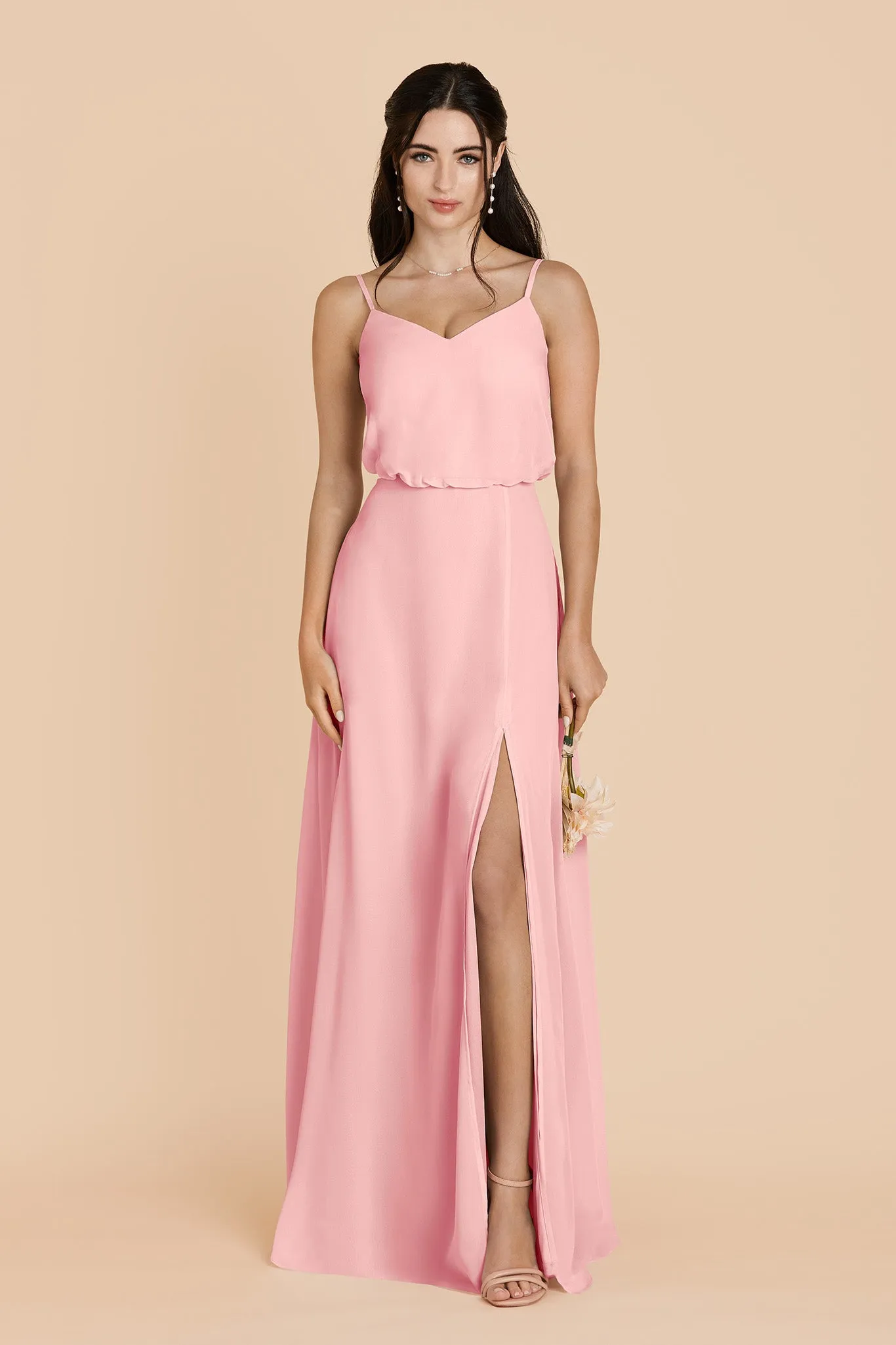 Gwennie Chiffon Dress Slit - Bubblegum Pink sold by Birdy Grey