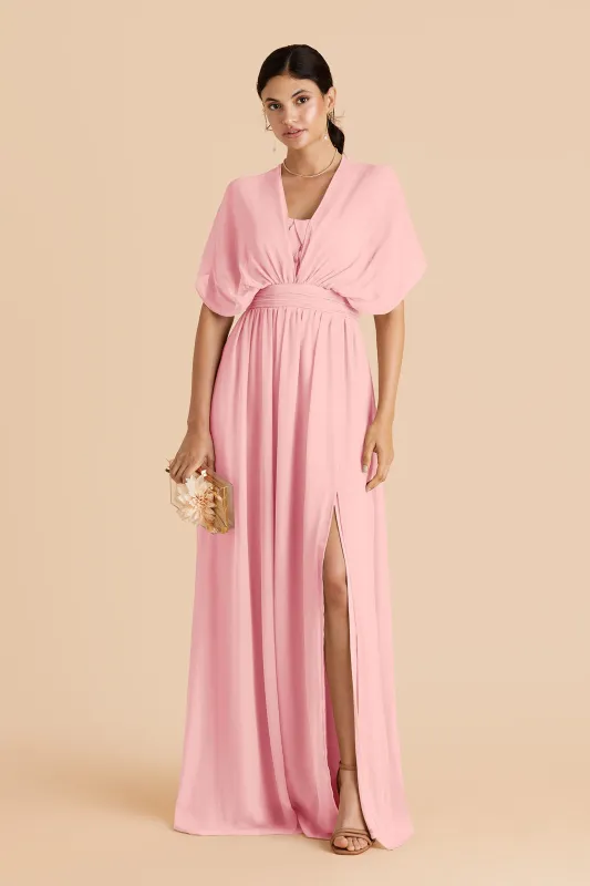 Grace Chiffon Dress Slit - Bubblegum Pink sold by Birdy Grey
