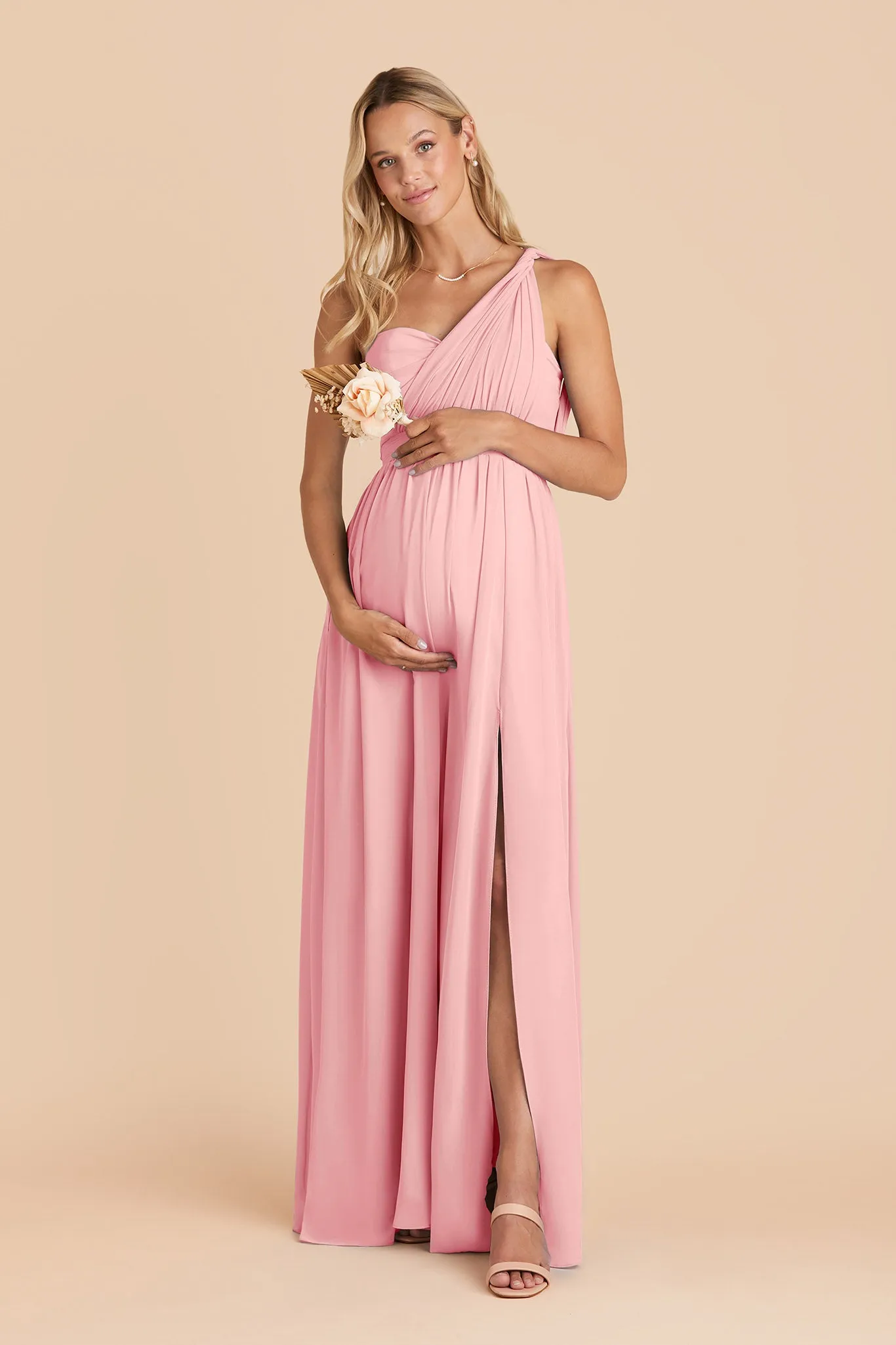 Grace Chiffon Dress Slit - Bubblegum Pink sold by Birdy Grey product image thumbnail 2