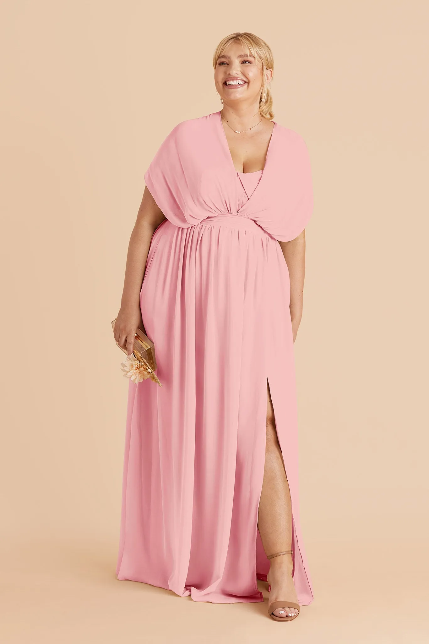 Grace Chiffon Dress Slit - Bubblegum Pink sold by Birdy Grey product image thumbnail 3