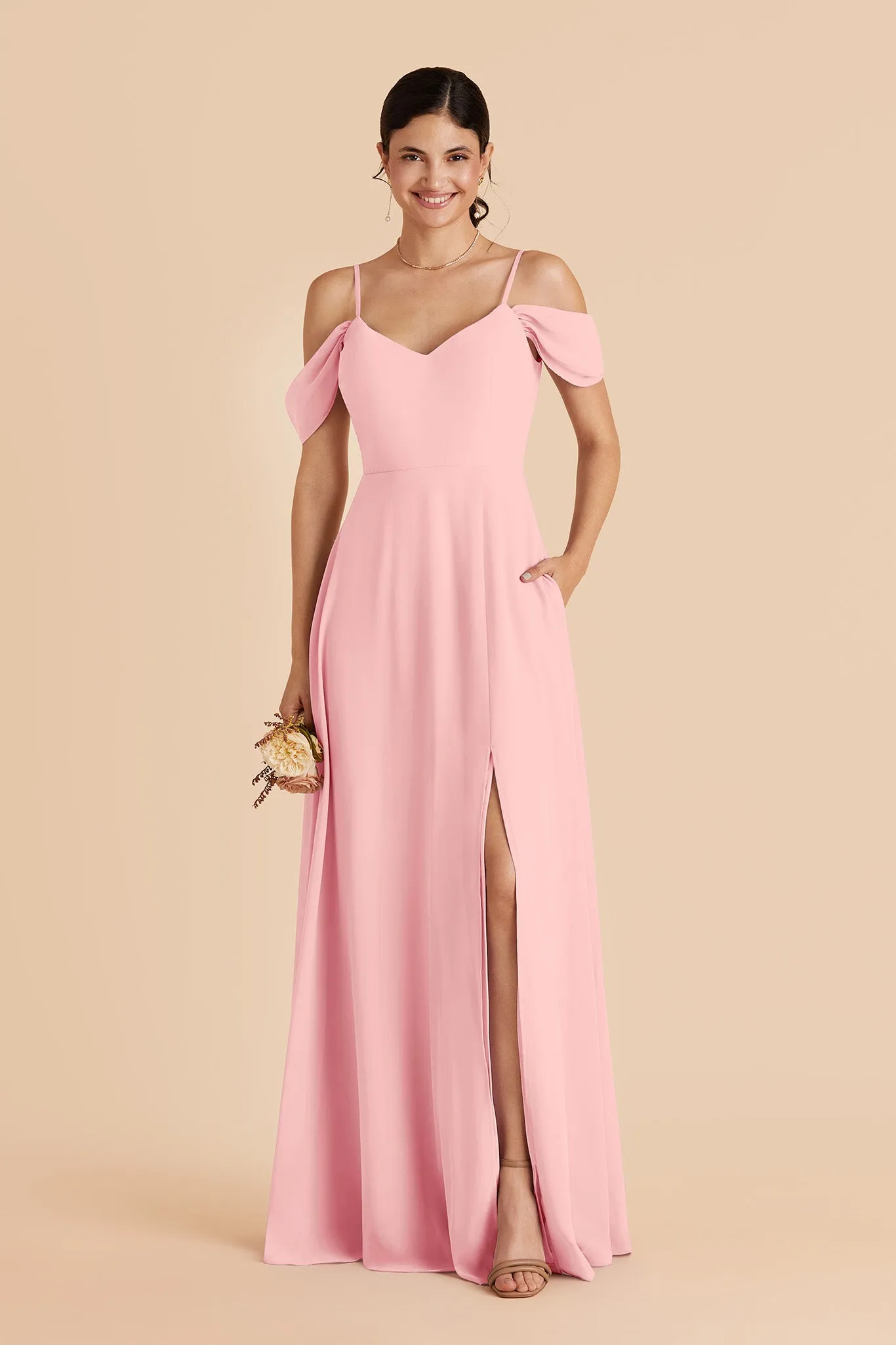 Devin Chiffon Dress Slit - Bubblegum Pink sold by Birdy Grey product image thumbnail 3