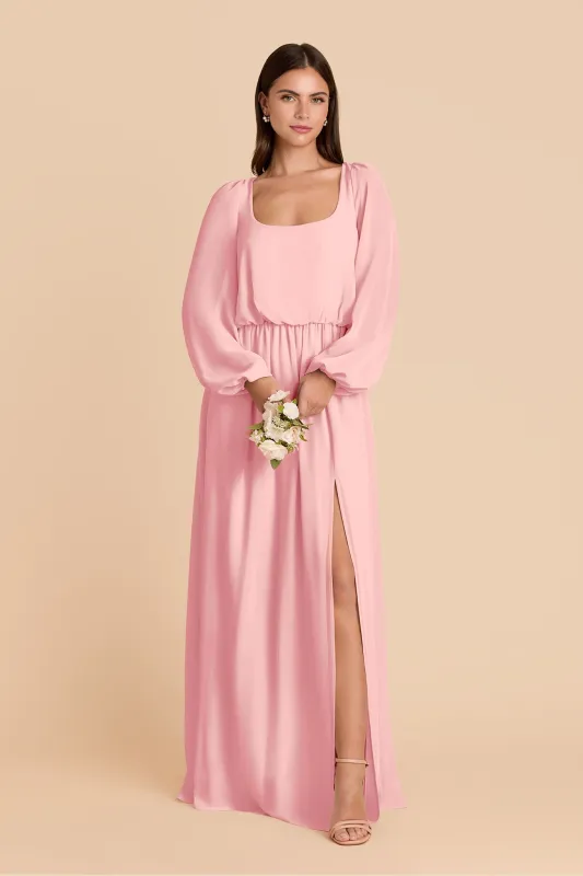 Eloise Chiffon Dress - Bubblegum Pink sold by Birdy Grey