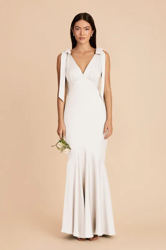 Gwen Matte Satin Dress - White sold by Birdy Grey