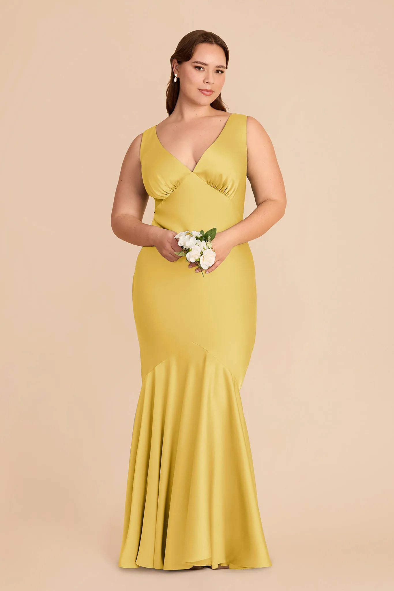 Gwen Matte Satin Dress - Sunflower Yellow sold by Birdy Grey product image thumbnail 2