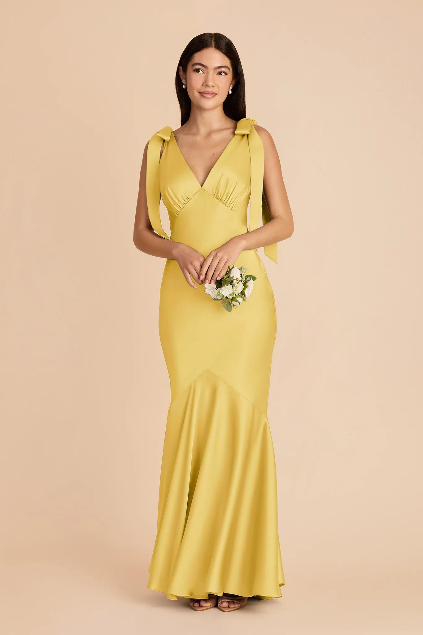 Gwen Matte Satin Dress - Sunflower Yellow sold by Birdy Grey product image thumbnail 4