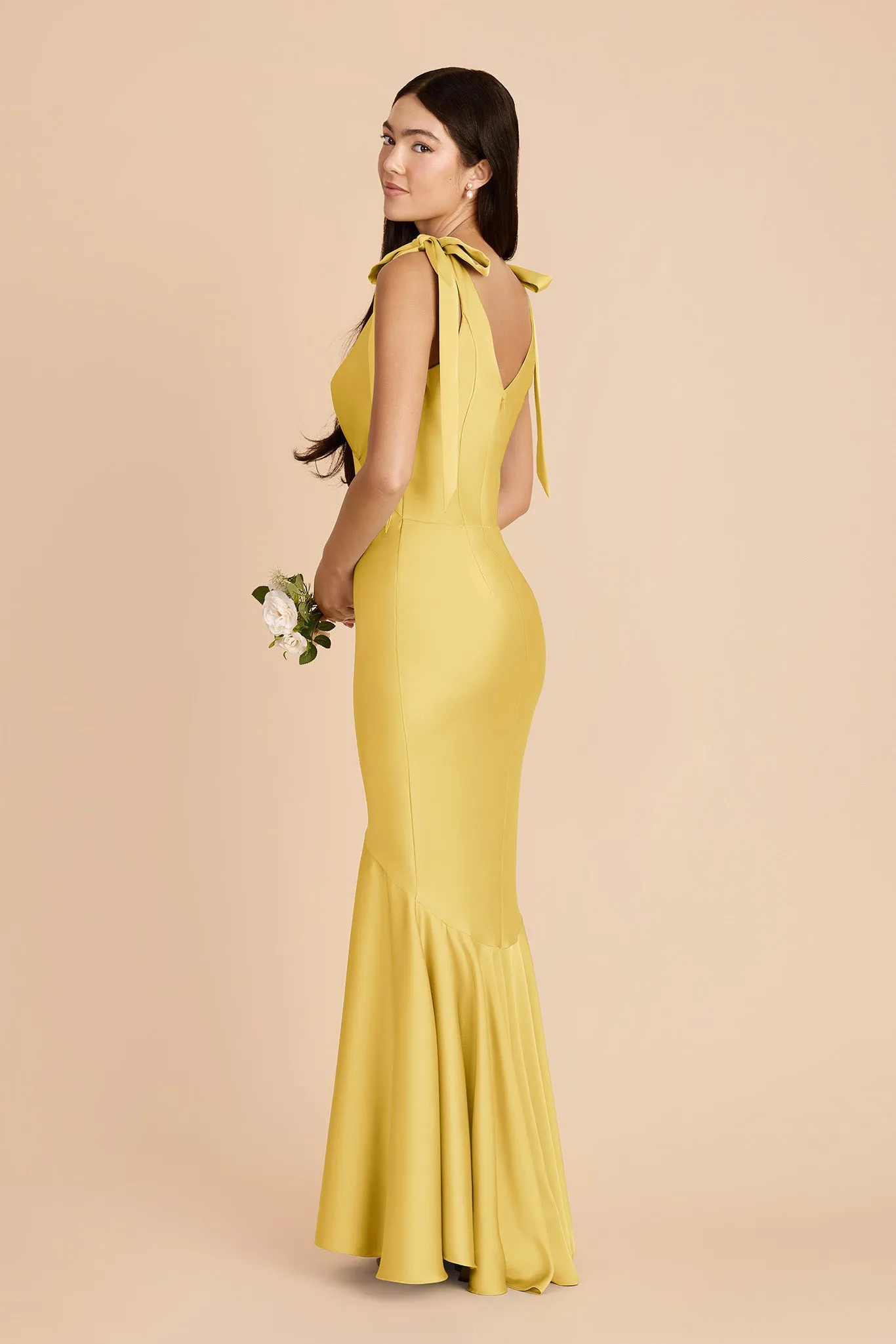 Gwen Matte Satin Dress - Sunflower Yellow sold by Birdy Grey product image thumbnail 5