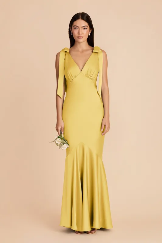 Gwen Matte Satin Dress - Sunflower Yellow made by Birdy Grey