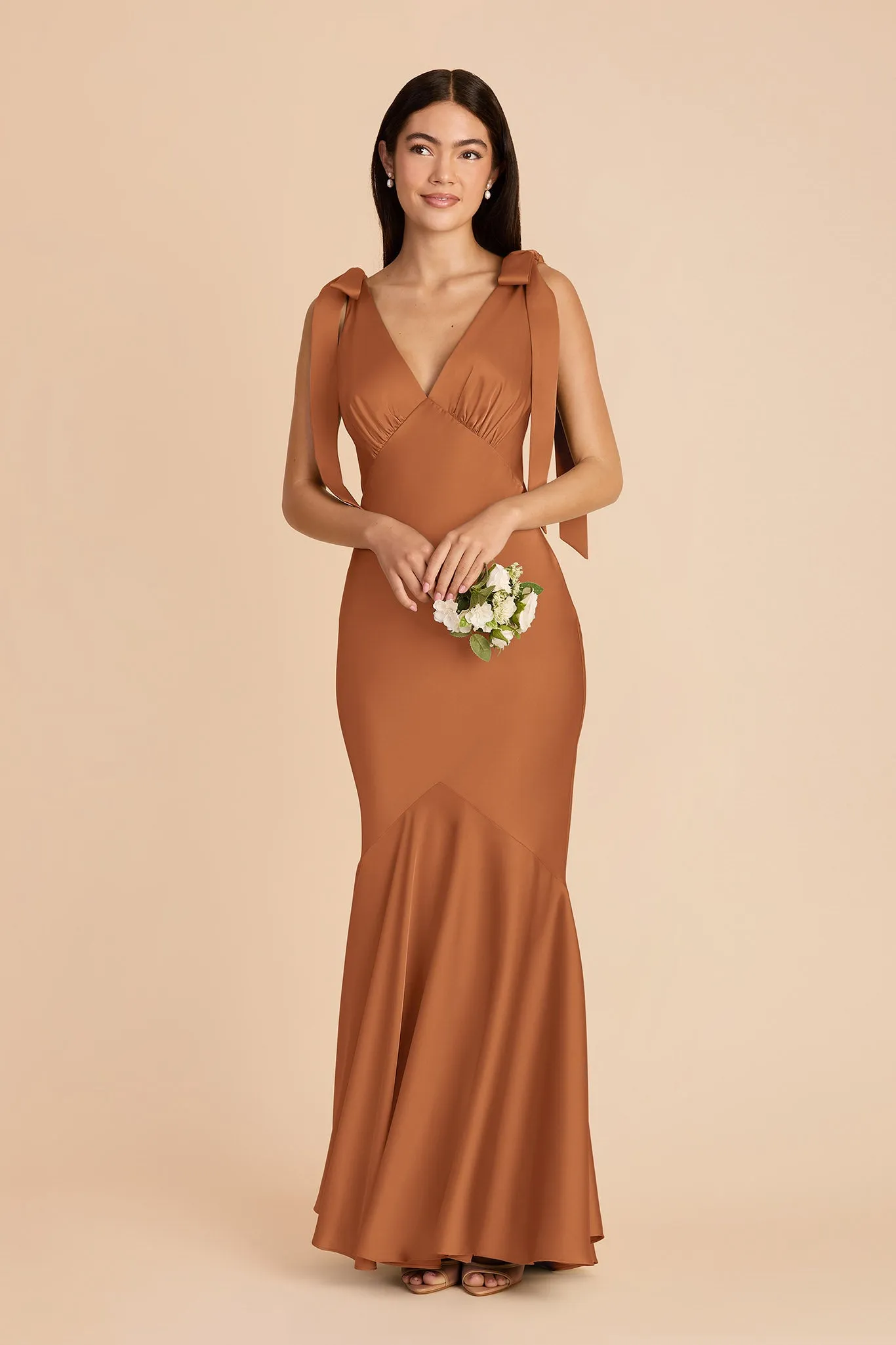 Gwen Matte Satin Dress - Rust sold by Birdy Grey product image thumbnail 4