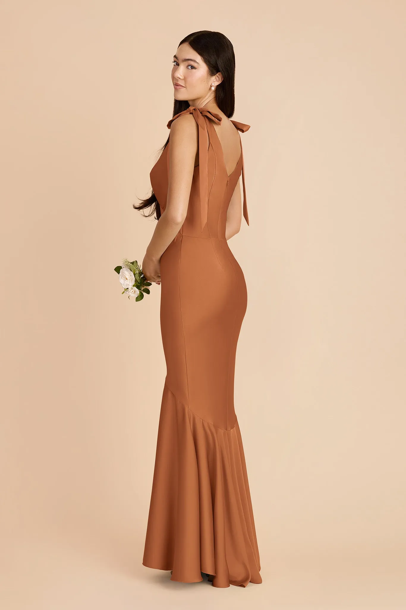 Gwen Matte Satin Dress - Rust sold by Birdy Grey product image thumbnail 5
