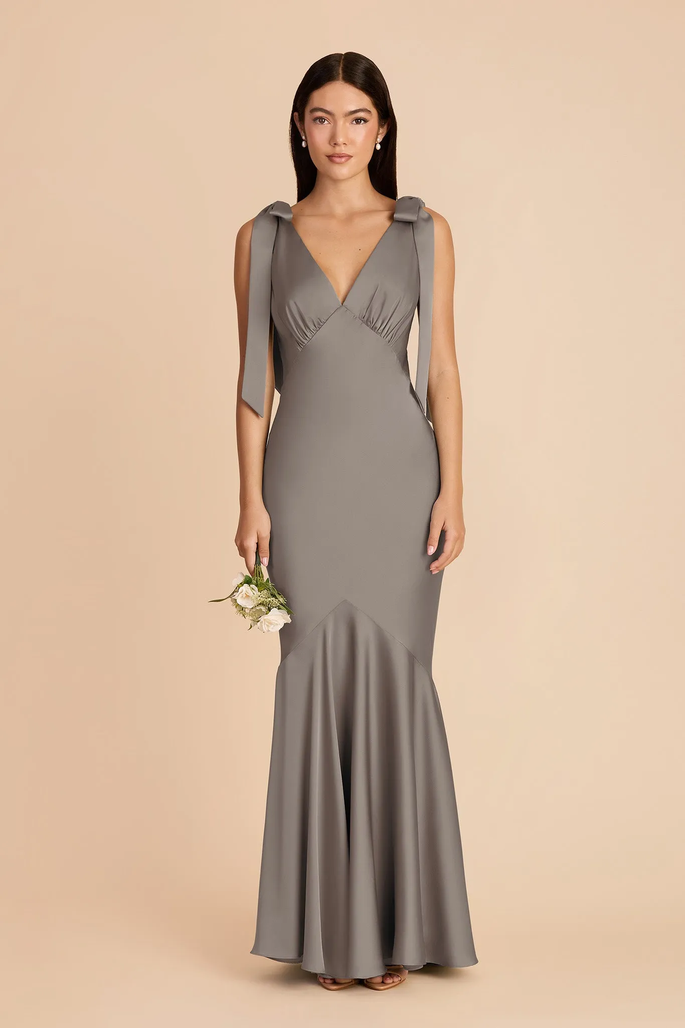 Gwen Matte Satin Dress - Quartz sold by Birdy Grey