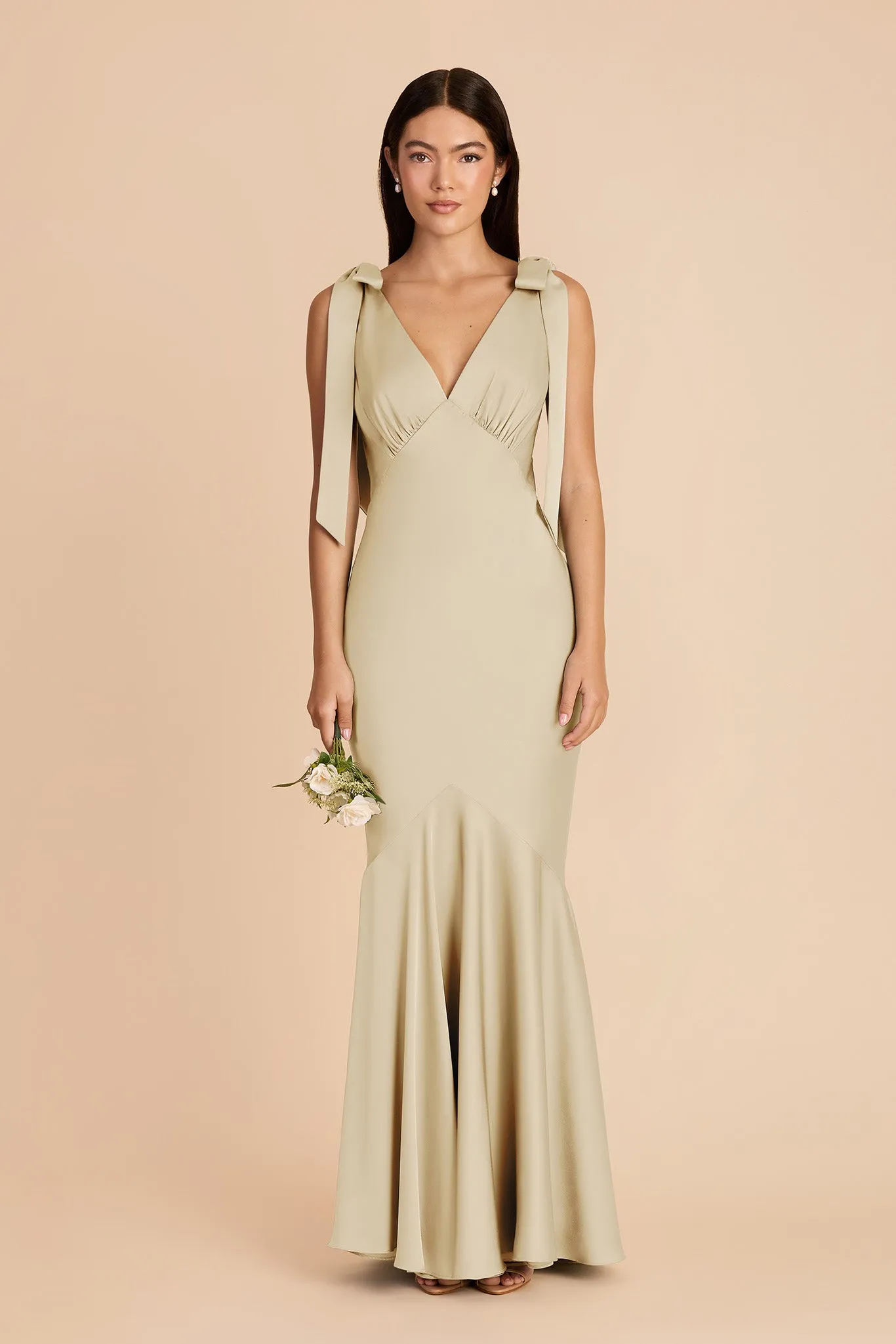 Gwen Matte Satin Dress - Prosecco sold by Birdy Grey