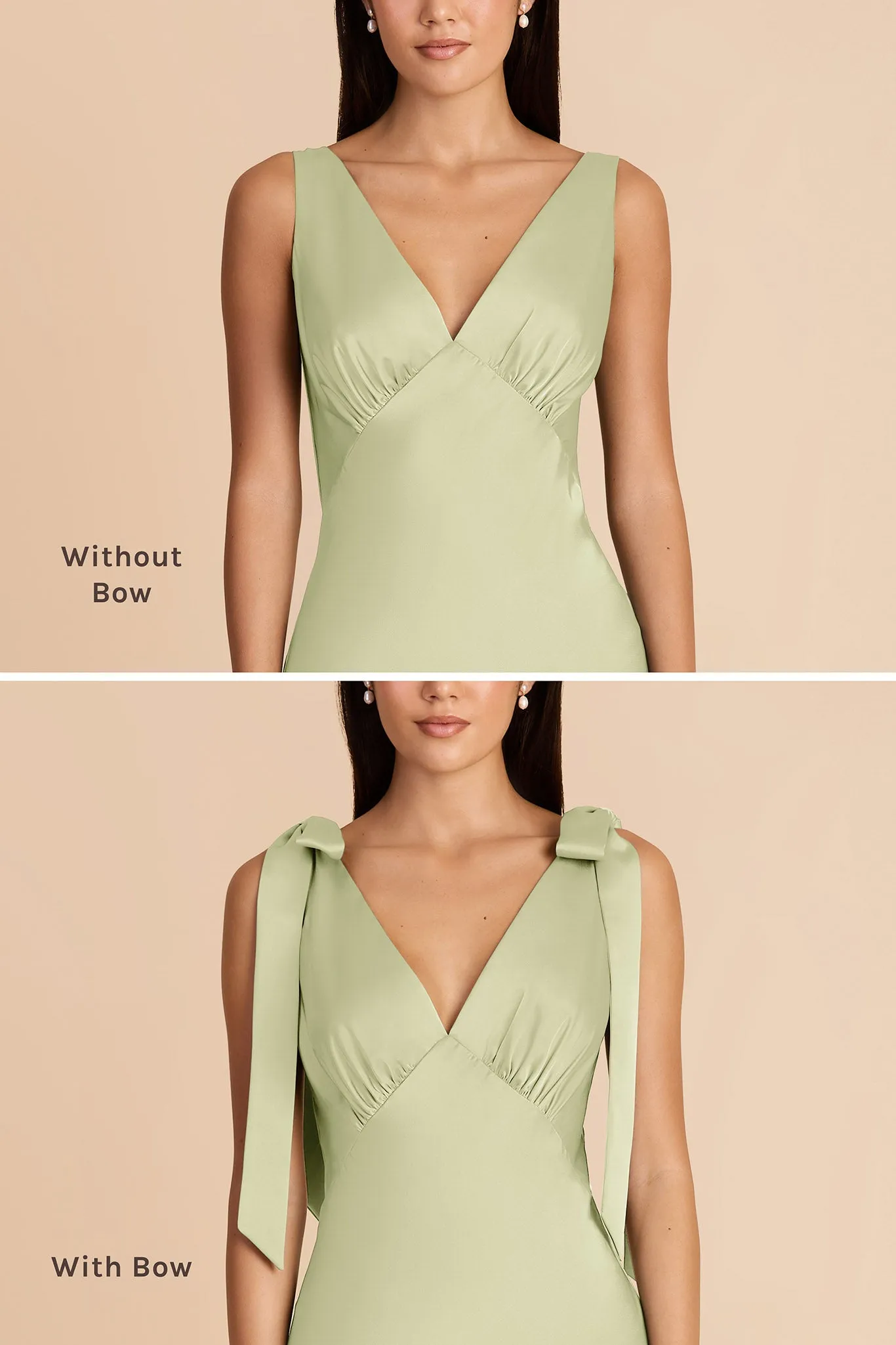 Gwen Matte Satin Dress - Pale Pistachio sold by Birdy Grey product image thumbnail 3