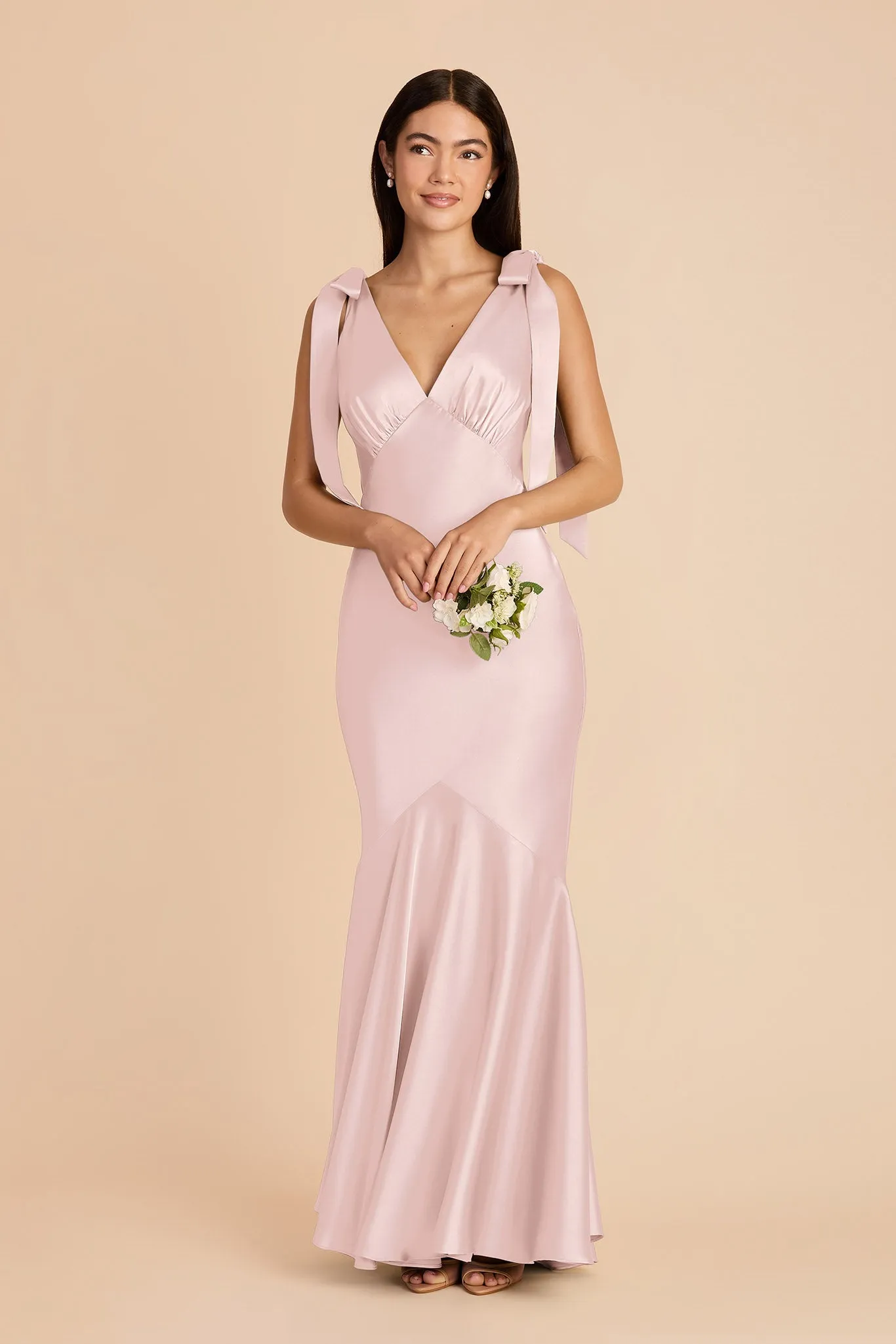 Gwen Matte Satin Dress - Pale Blush sold by Birdy Grey product image thumbnail 4