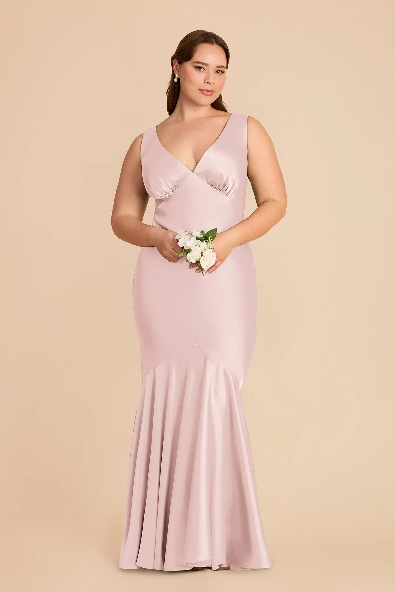 Gwen Matte Satin Dress - Pale Blush sold by Birdy Grey product image thumbnail 2