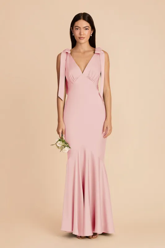 Gwen Matte Satin Dress - Fondant Pink made by Birdy Grey