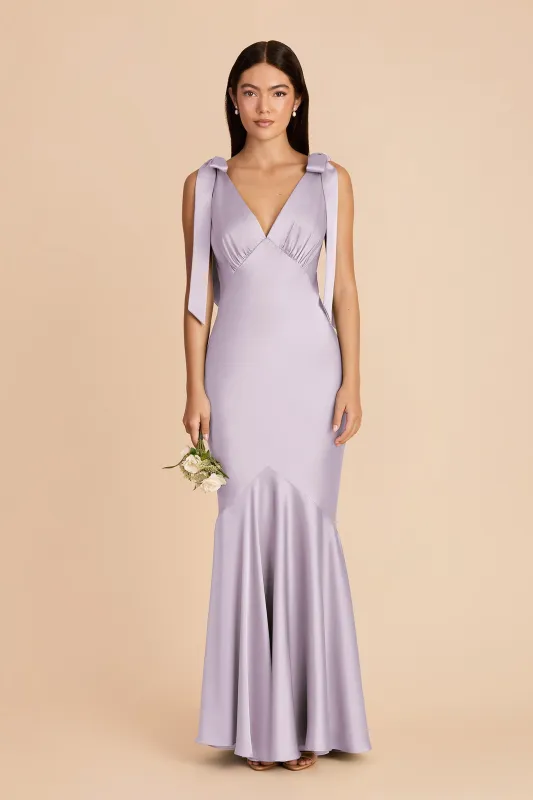 Gwen Matte Satin Dress - Dusty Lilac made by Birdy Grey