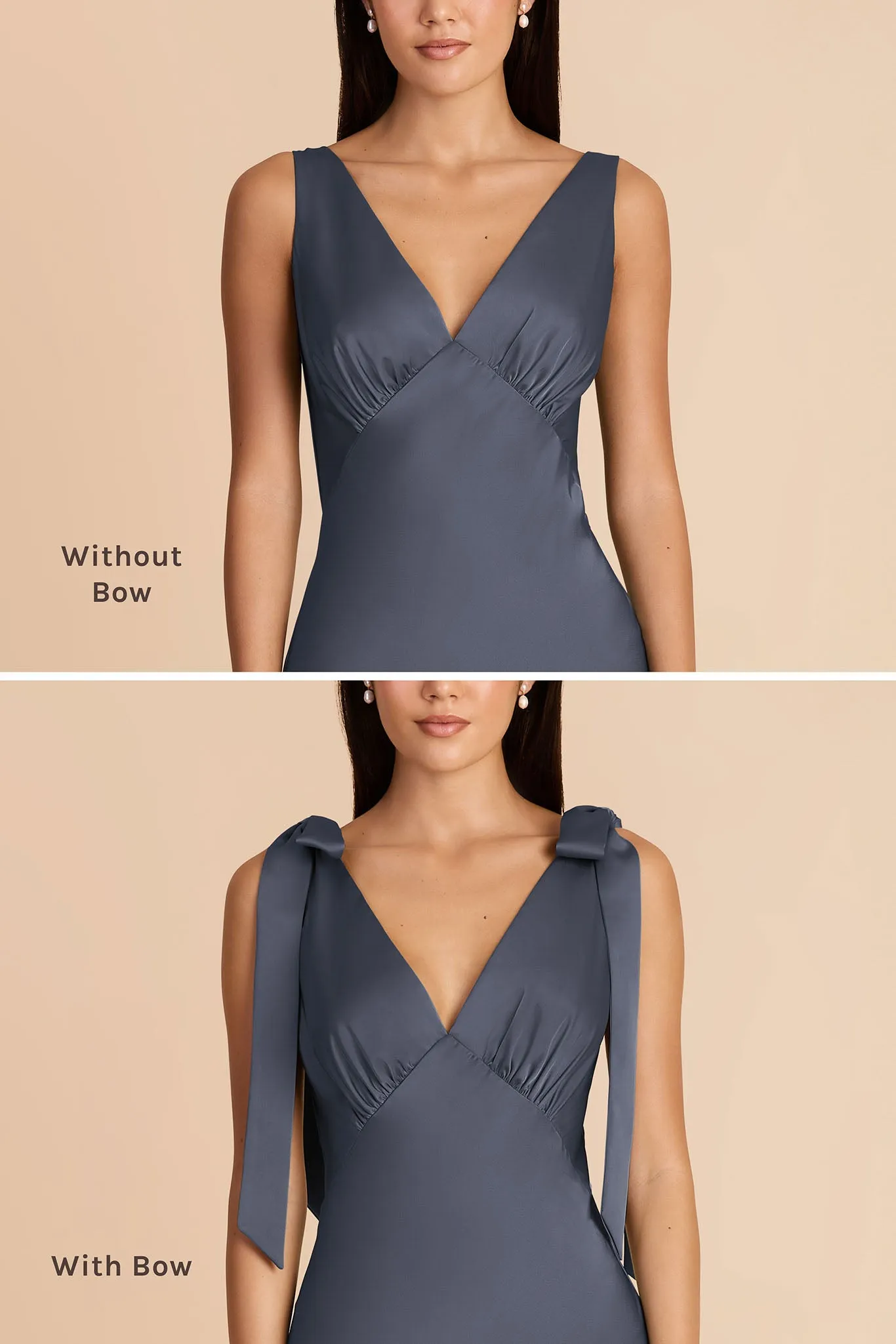 Gwen Matte Satin Dress - Dusk Blue sold by Birdy Grey product image thumbnail 3