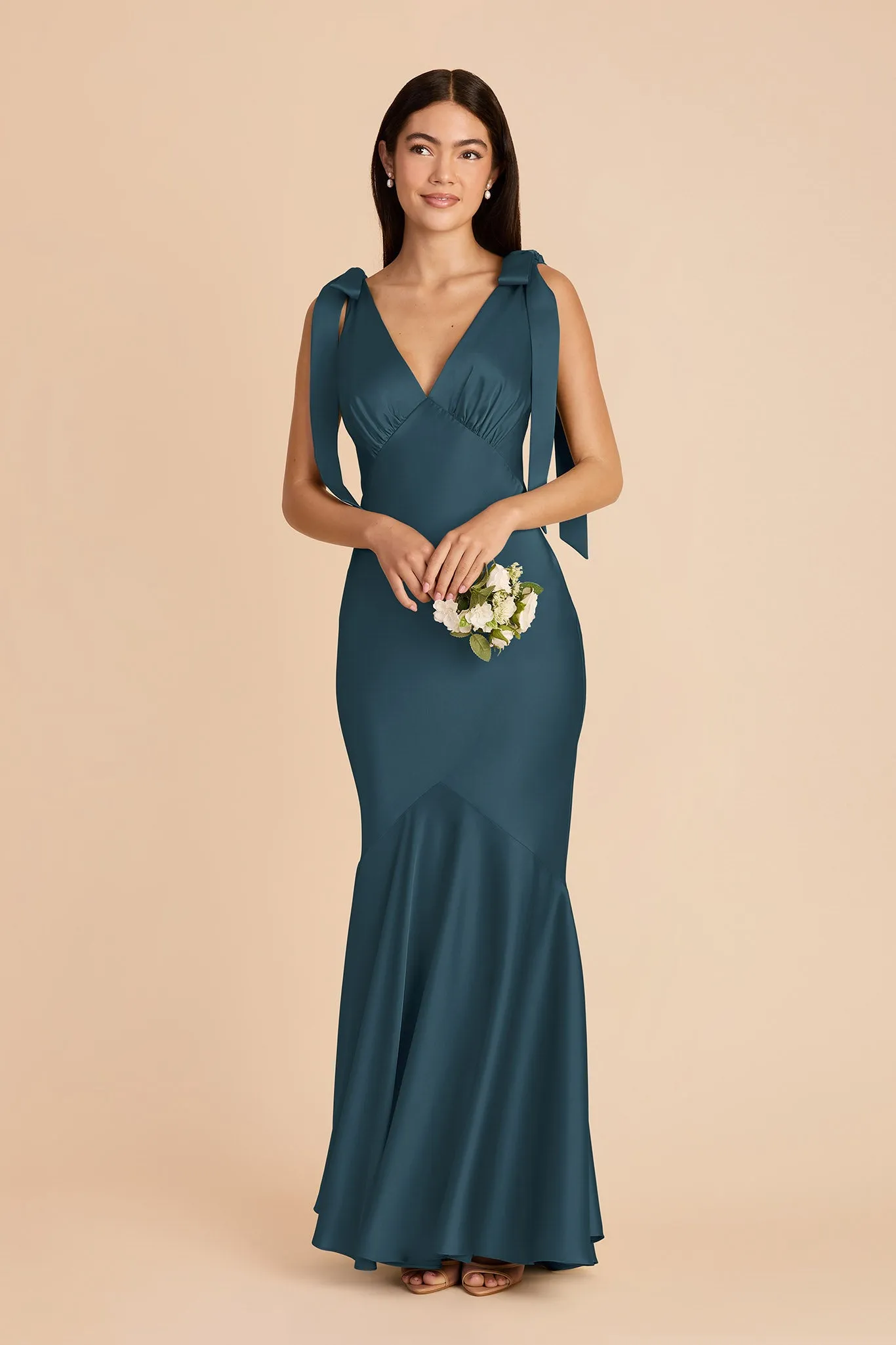 Gwen Matte Satin Dress - Dark Teal sold by Birdy Grey product image thumbnail 4