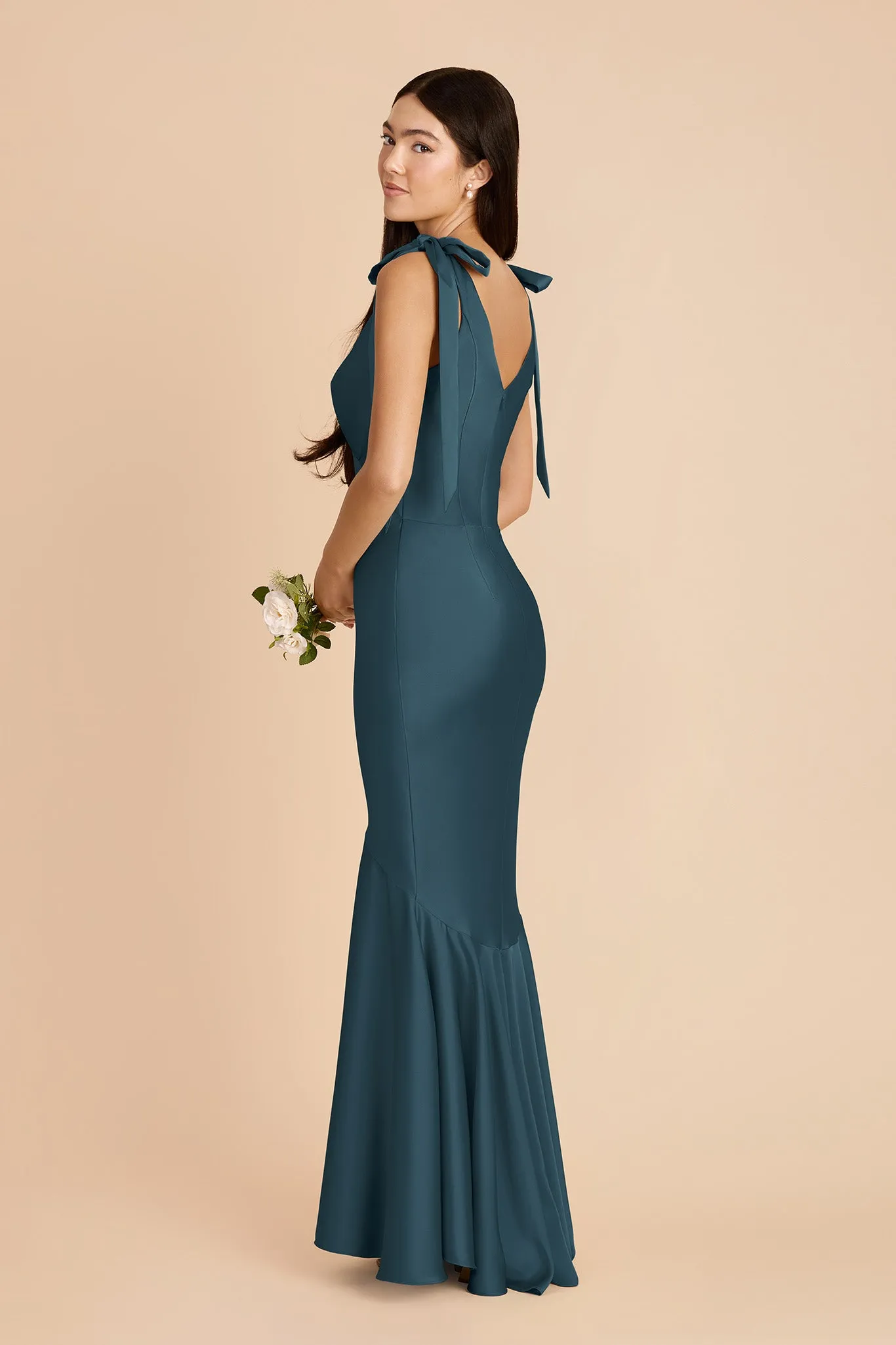 Gwen Matte Satin Dress - Dark Teal sold by Birdy Grey product image thumbnail 5