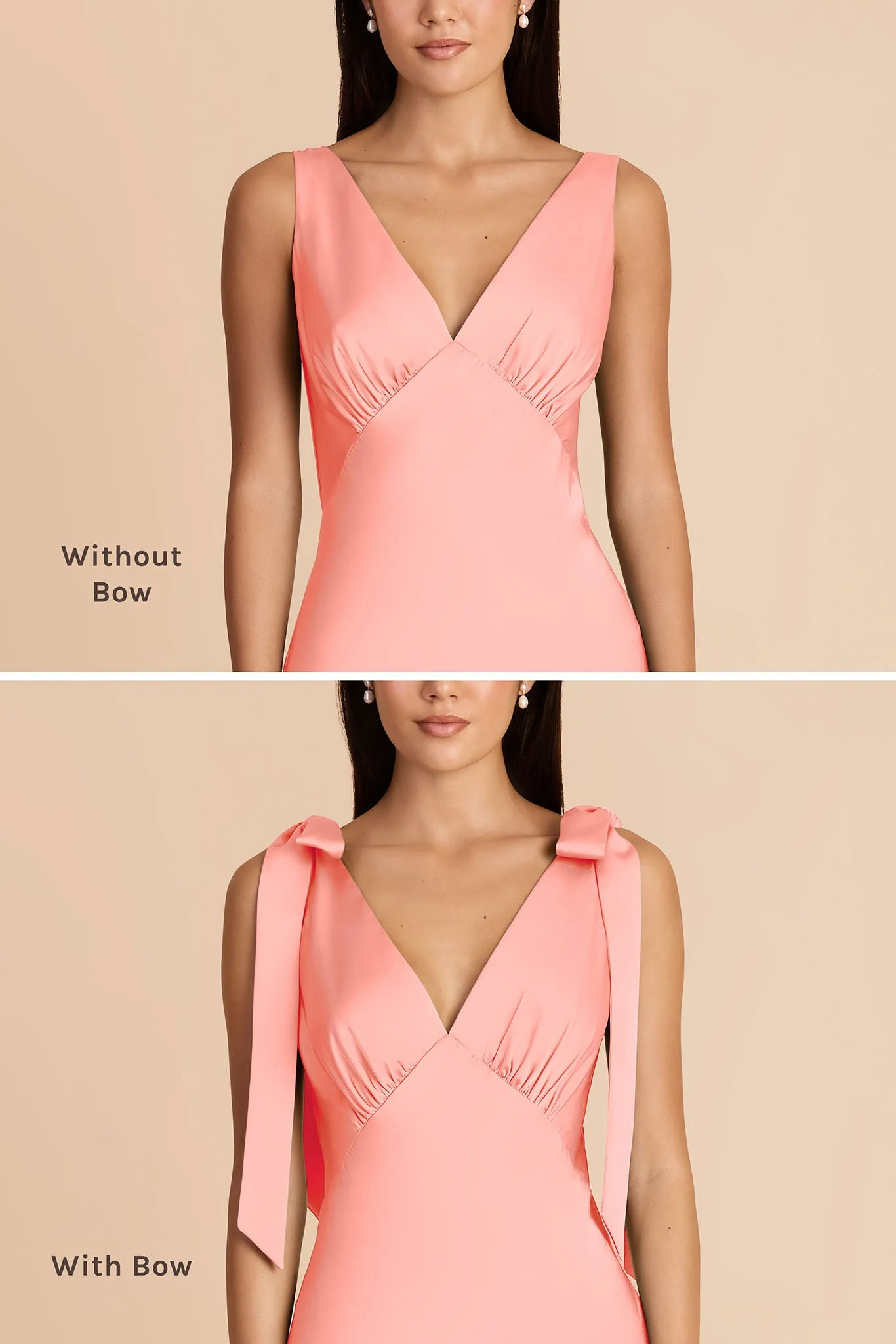 Gwen Matte Satin Dress - Coral Pink sold by Birdy Grey product image thumbnail 3