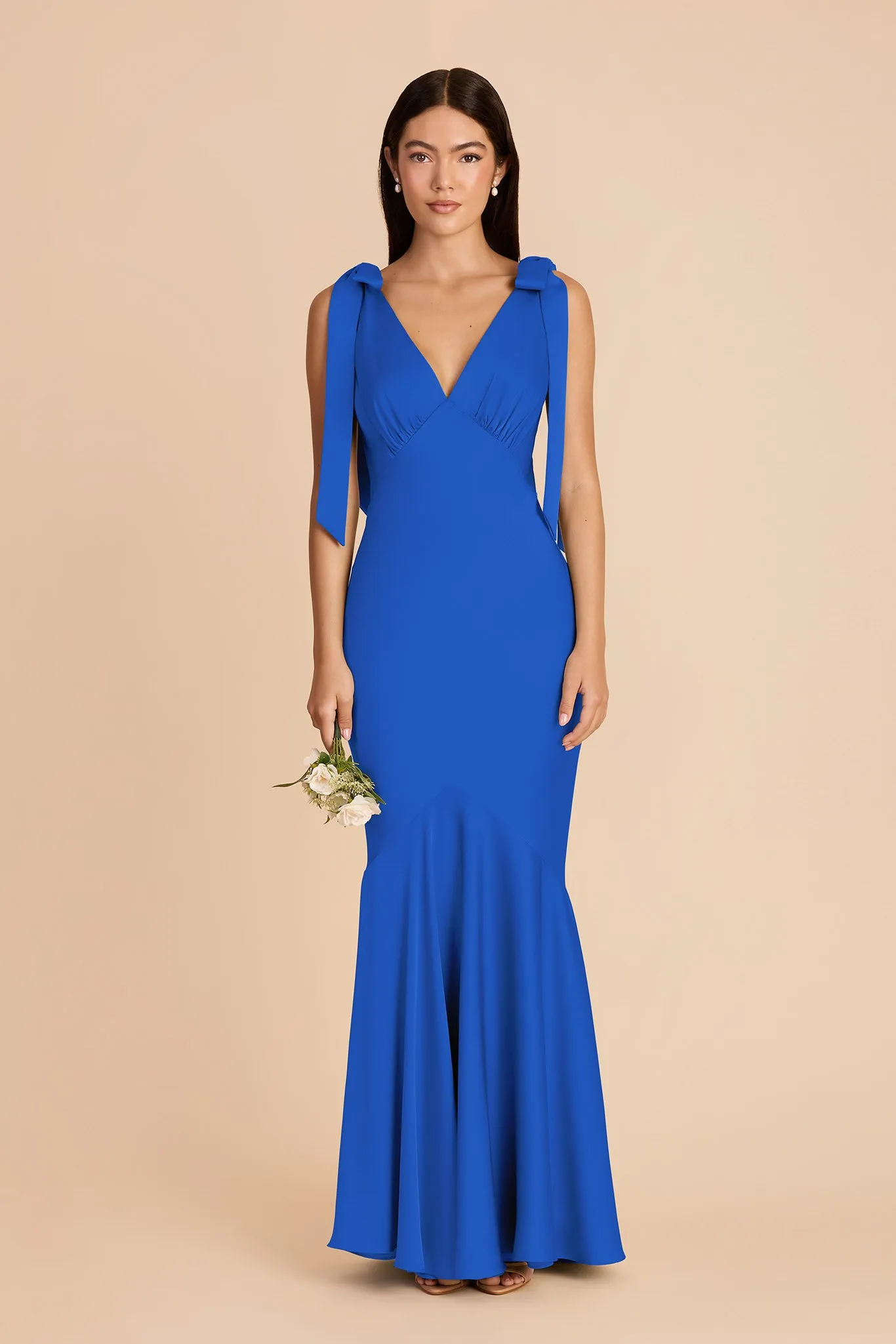 Gwen Matte Satin Dress - Cobalt Blue sold by Birdy Grey